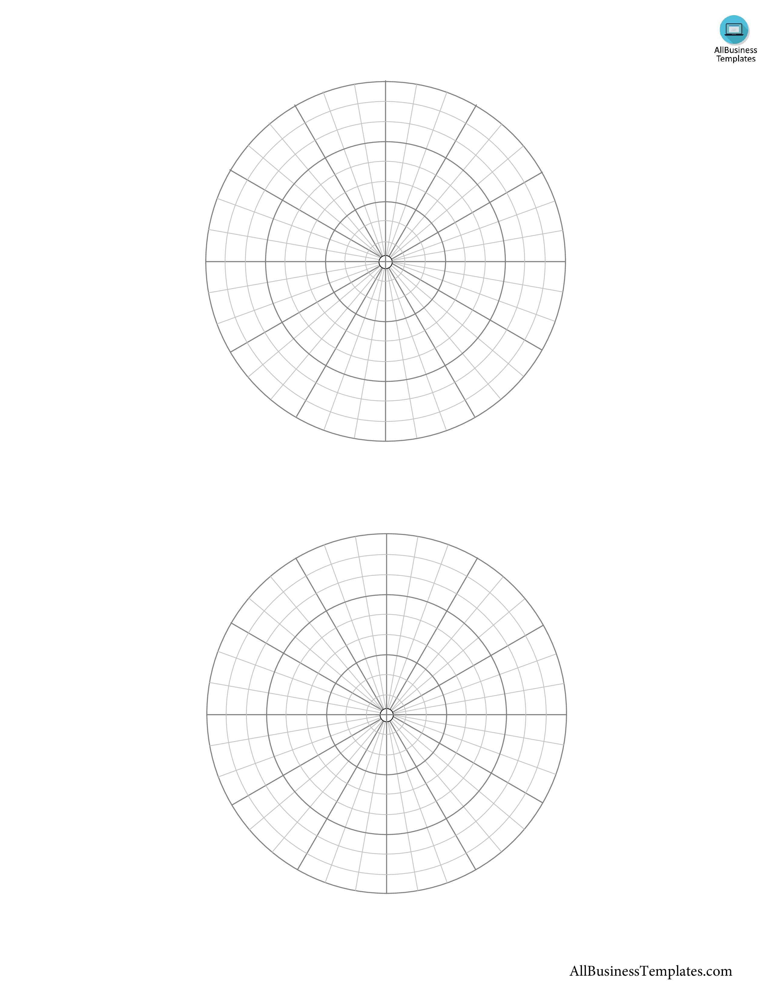 Printable Polar Coordinate Graph Paper 模板