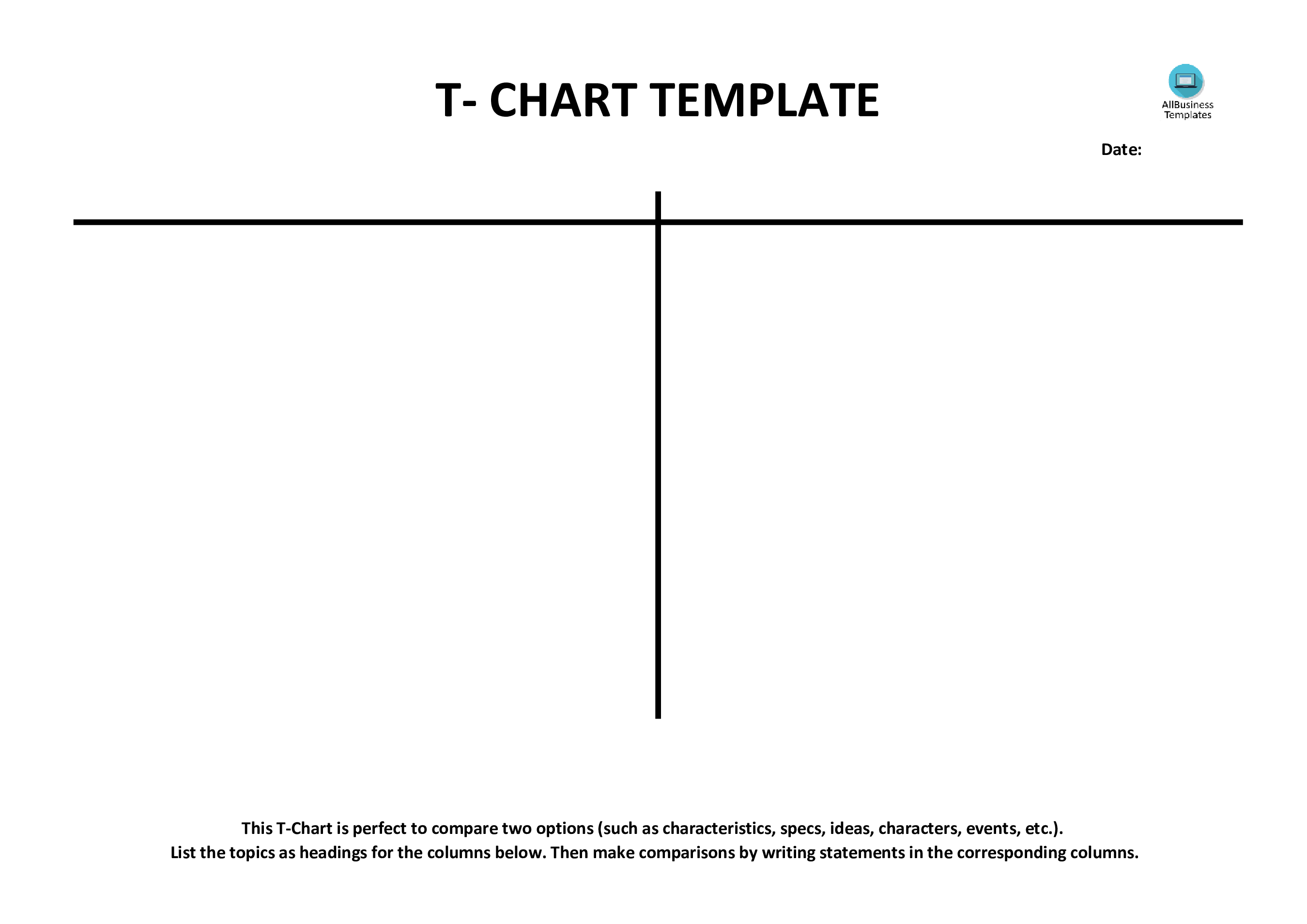 t-chart example (blank) Hauptschablonenbild