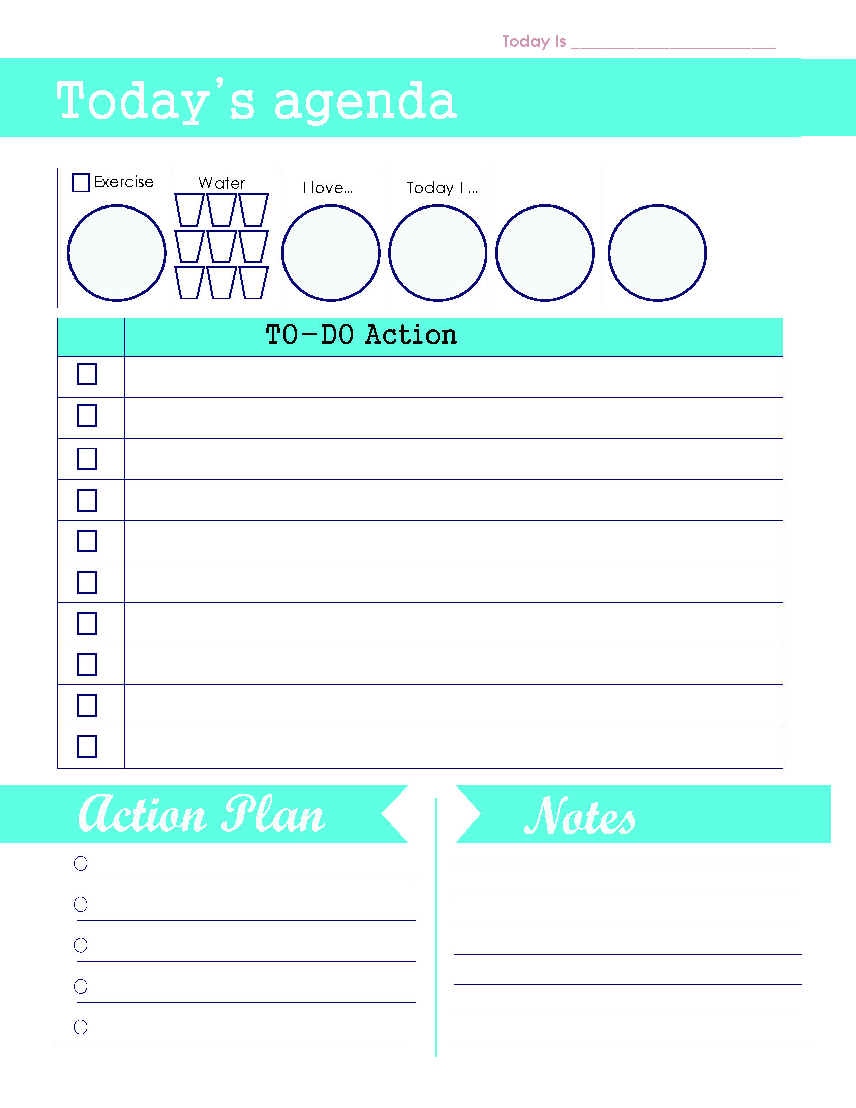 Daily Agenda To Do List Template main image