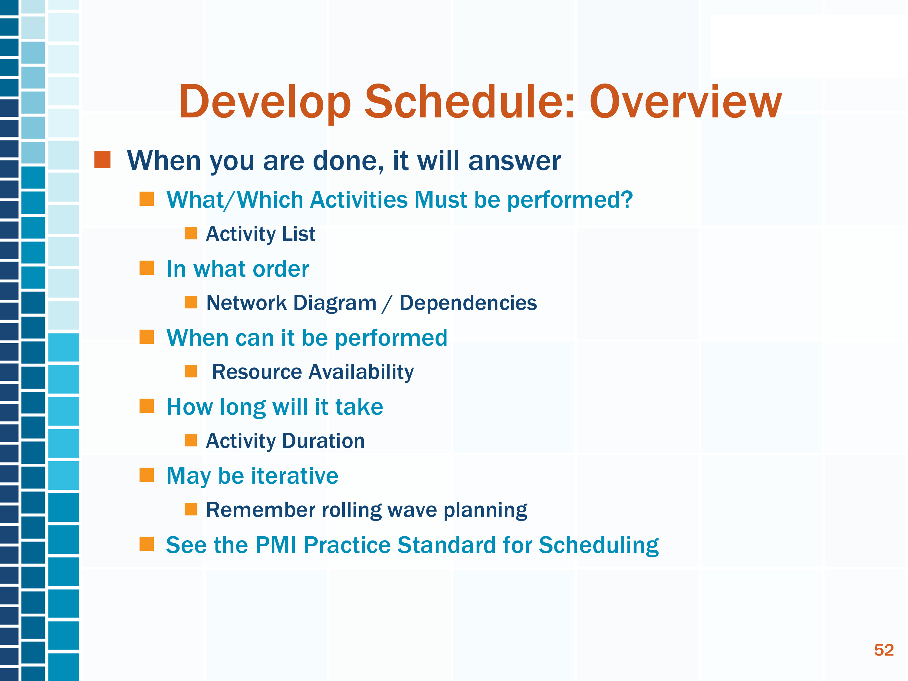 project management schedule template