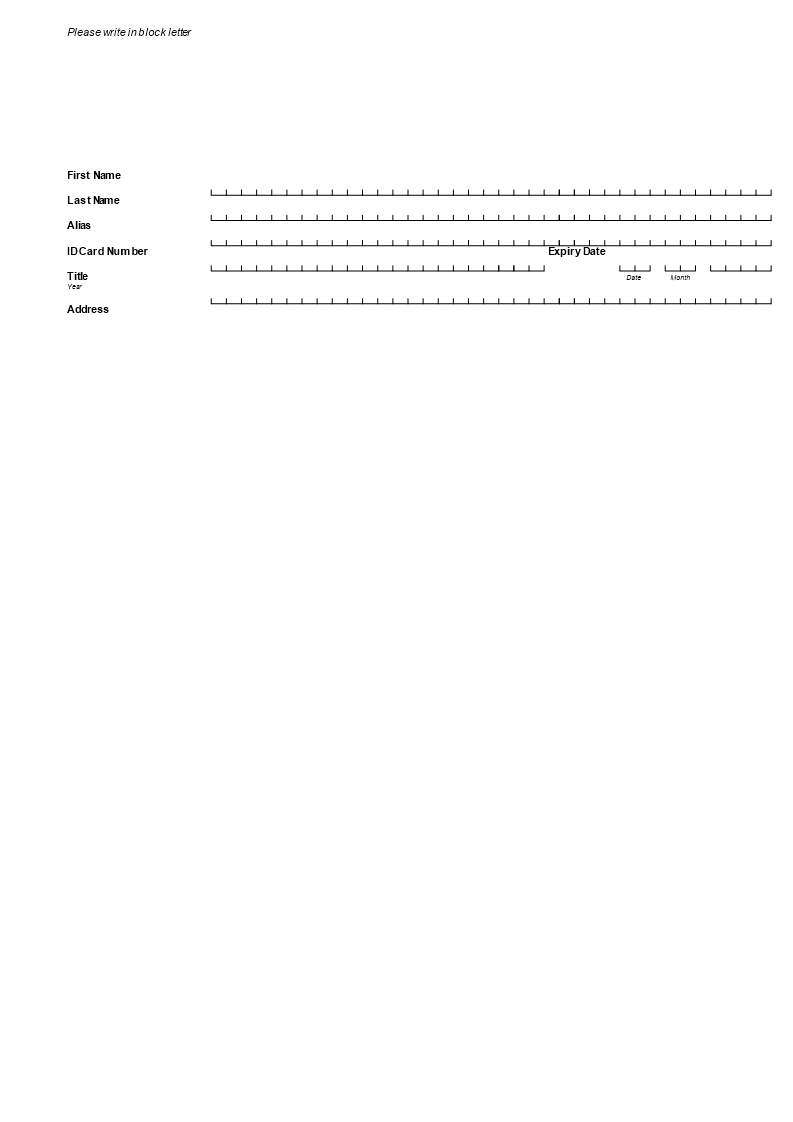 Club Membership Registration Form 模板