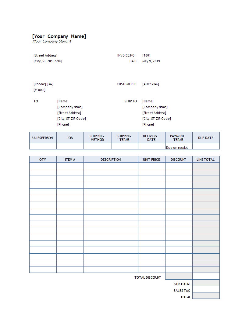 purchase order sample Hauptschablonenbild