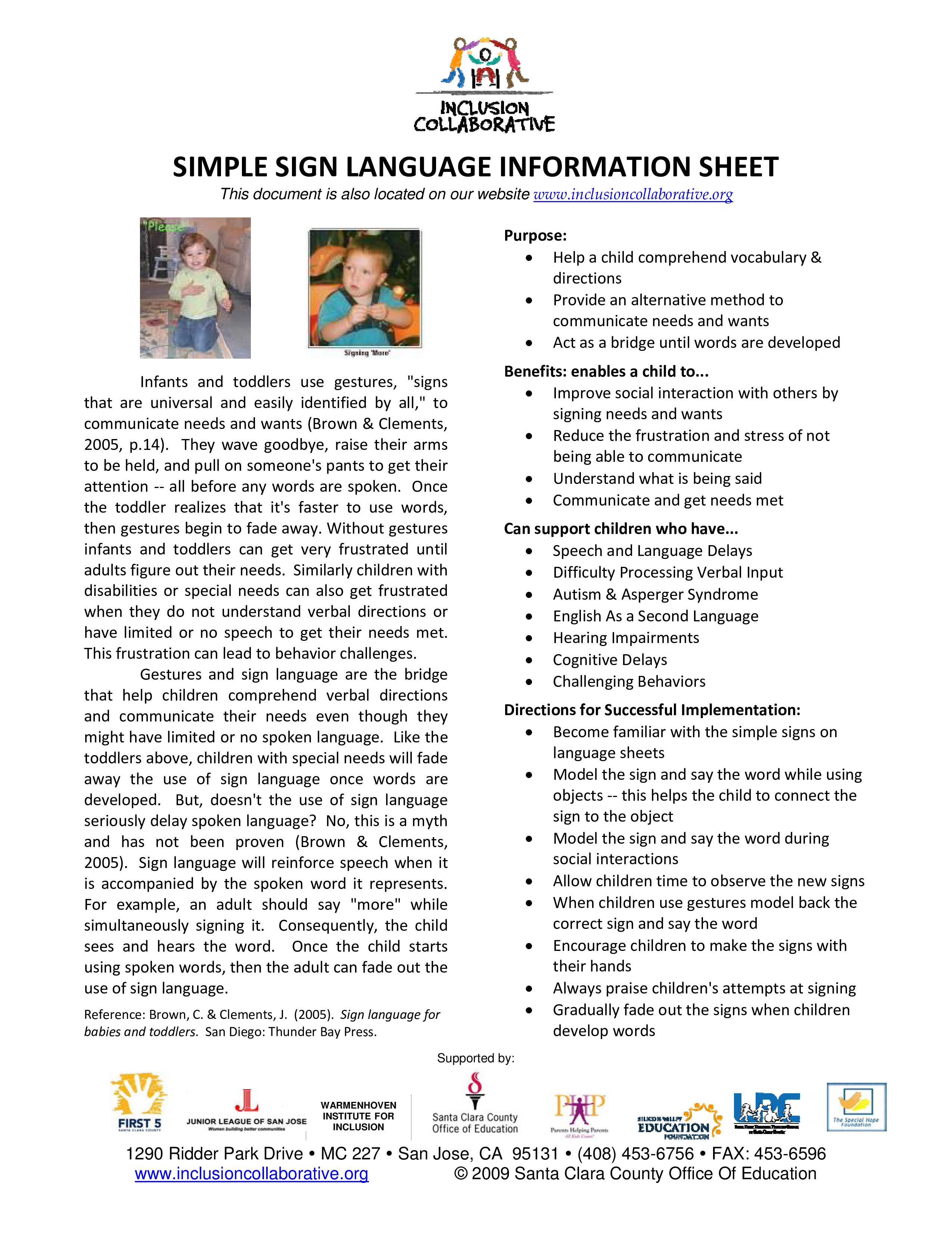 Basic Baby Sign Language Chart main image