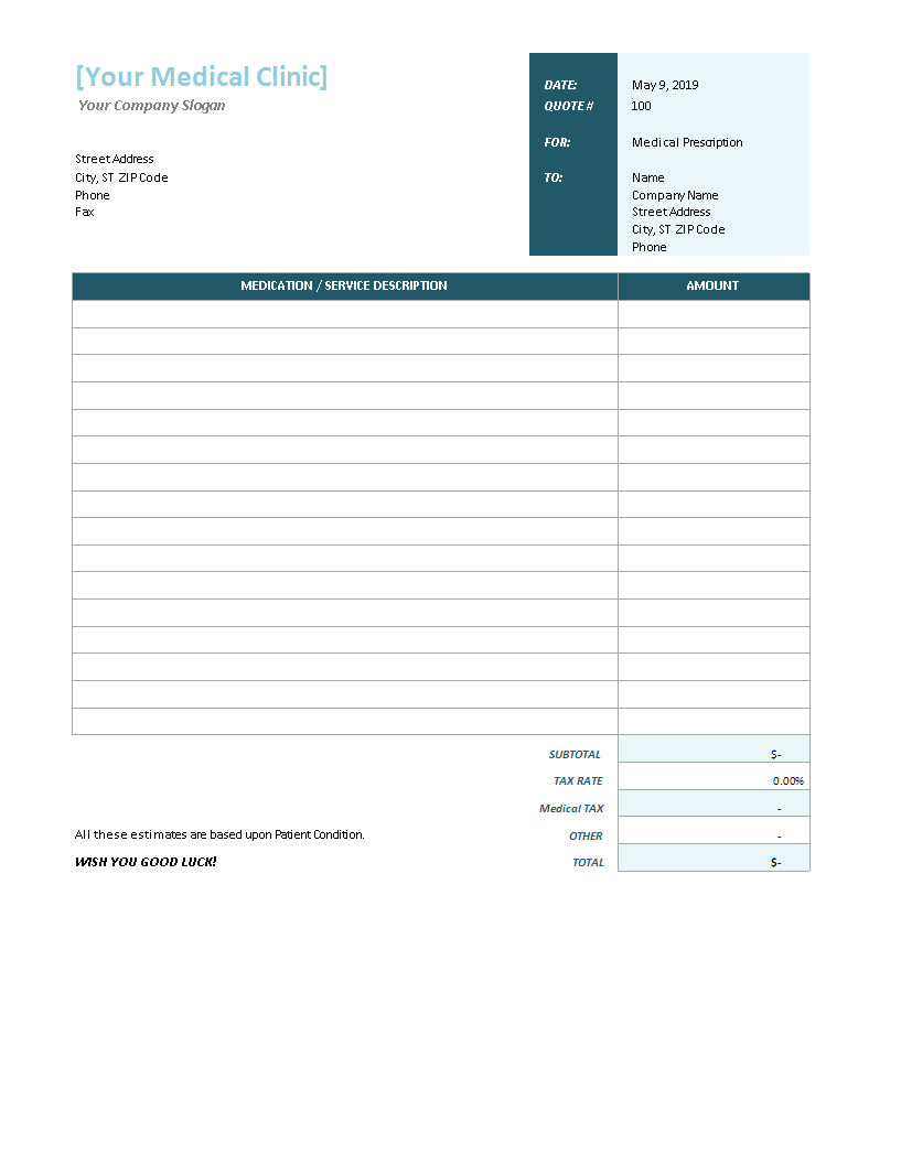 quote ready made excel template