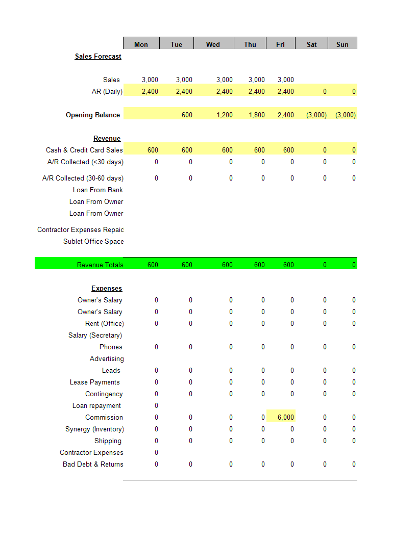 Cashflow Statement Worksheet XLSX main image