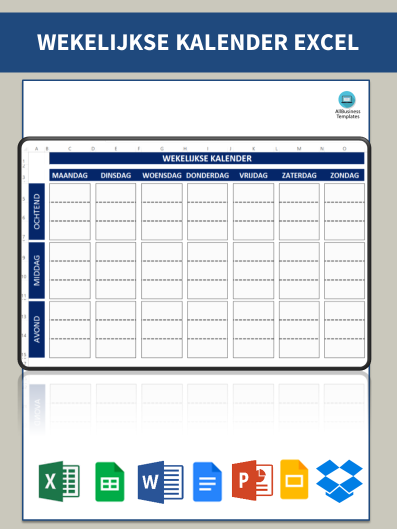 Wekelijkse Kalender Template 模板