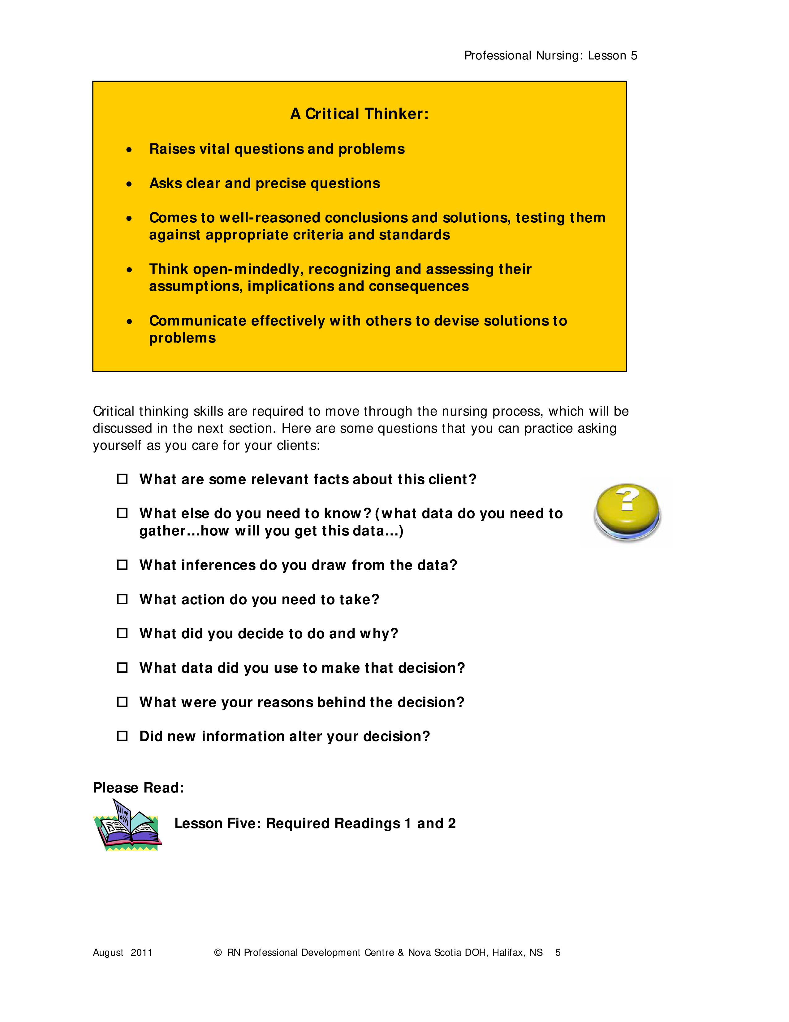 Gratis Sample Nursing Lesson Plan