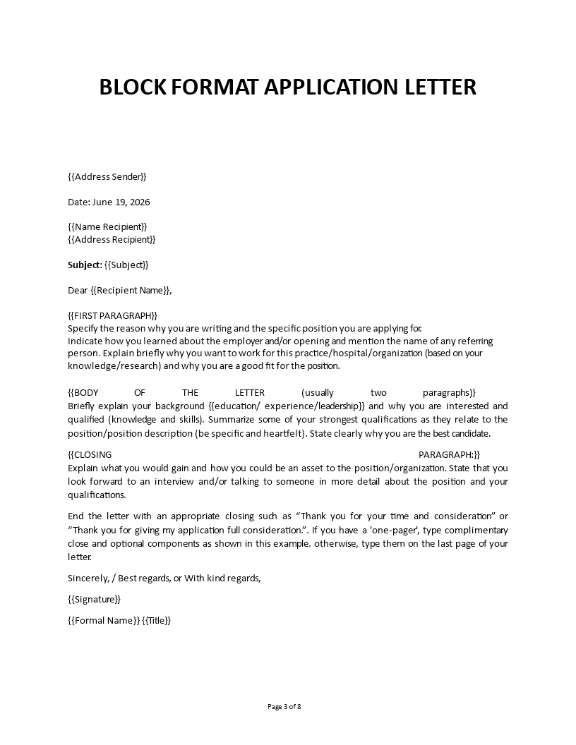 block letter format template