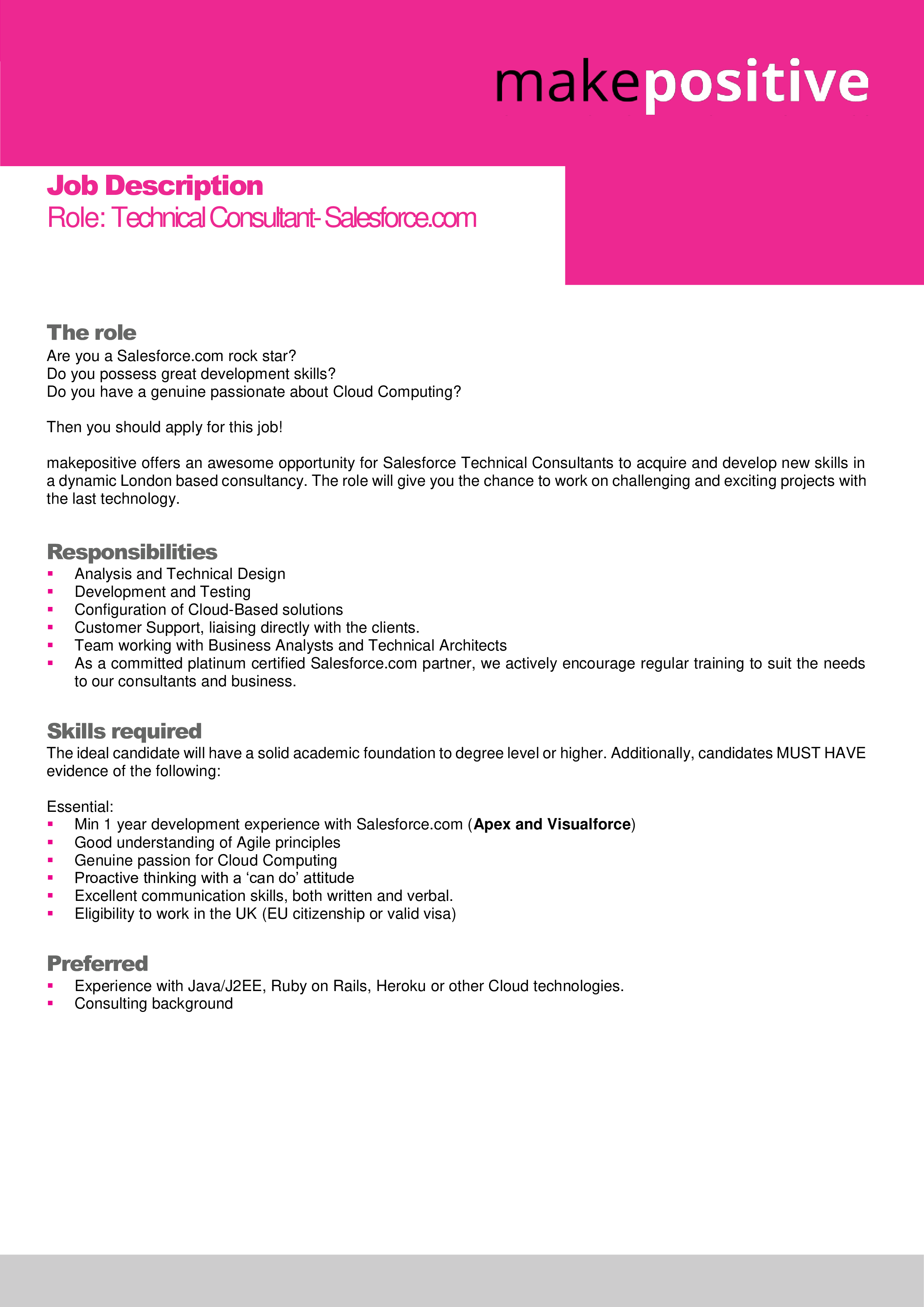 technical consultant job description template