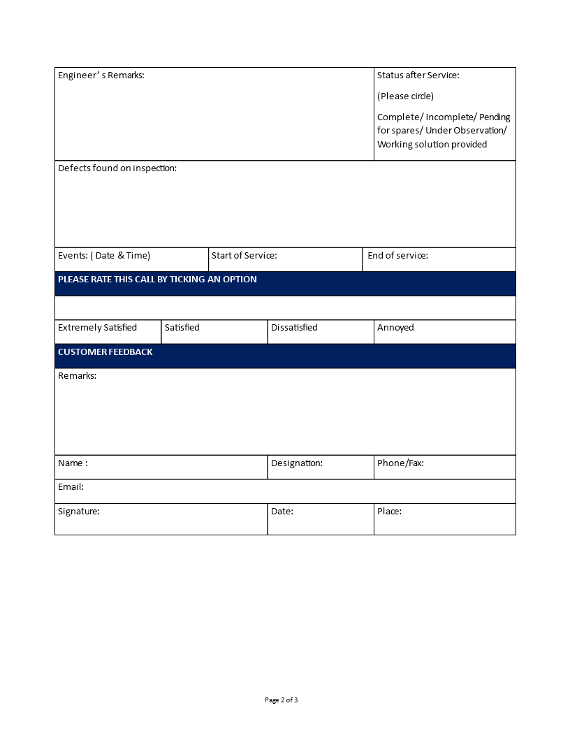 Service Report | Templates at allbusinesstemplates.com