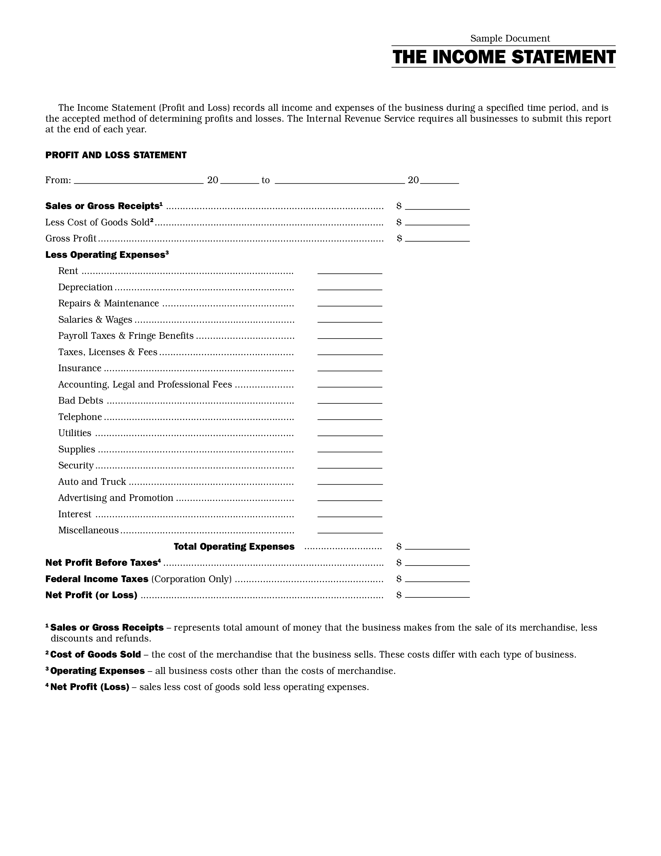 simple income statement for company voorbeeld afbeelding 