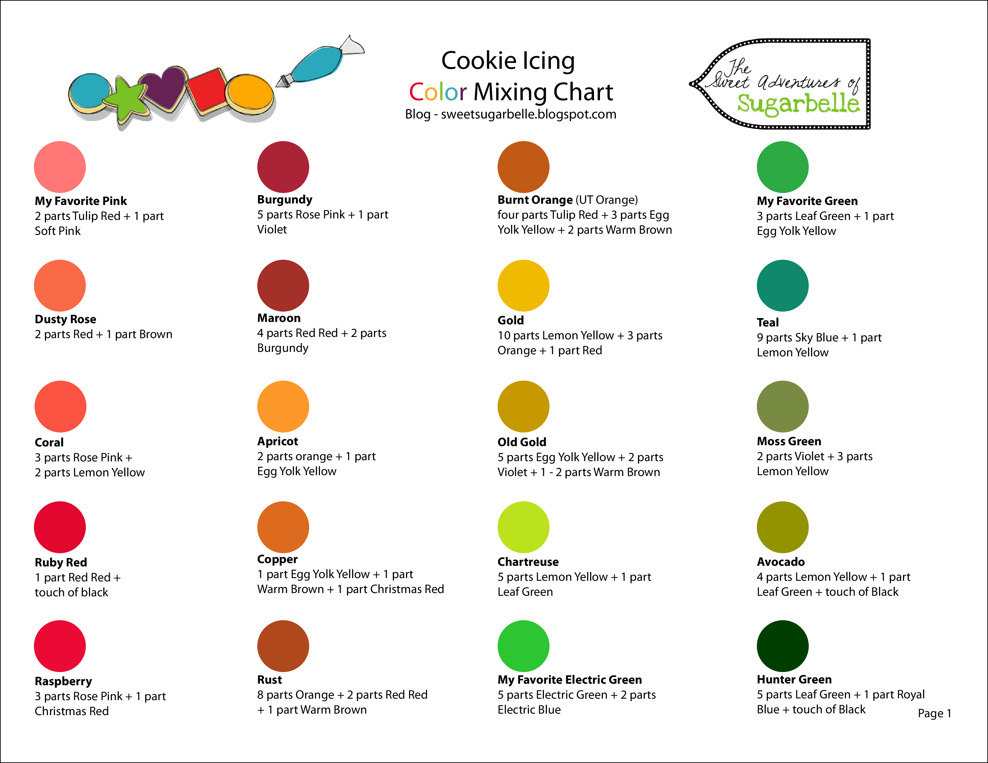 Color Mixing Chart 模板