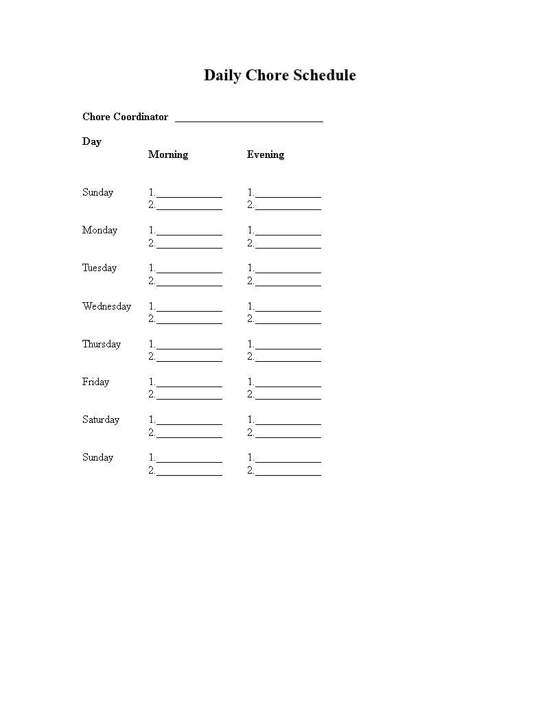 daily chore schedule plantilla imagen principal