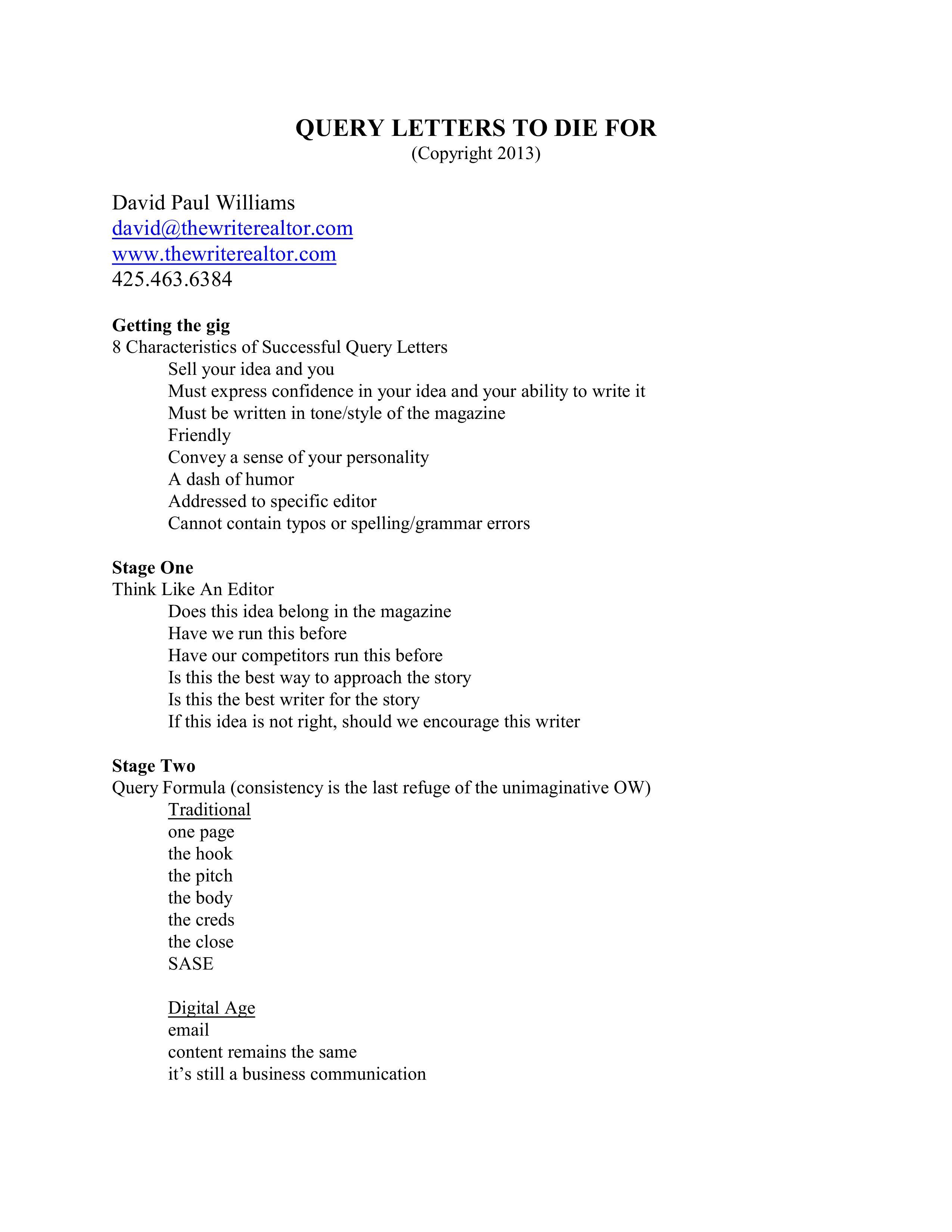 query letter plantilla imagen principal