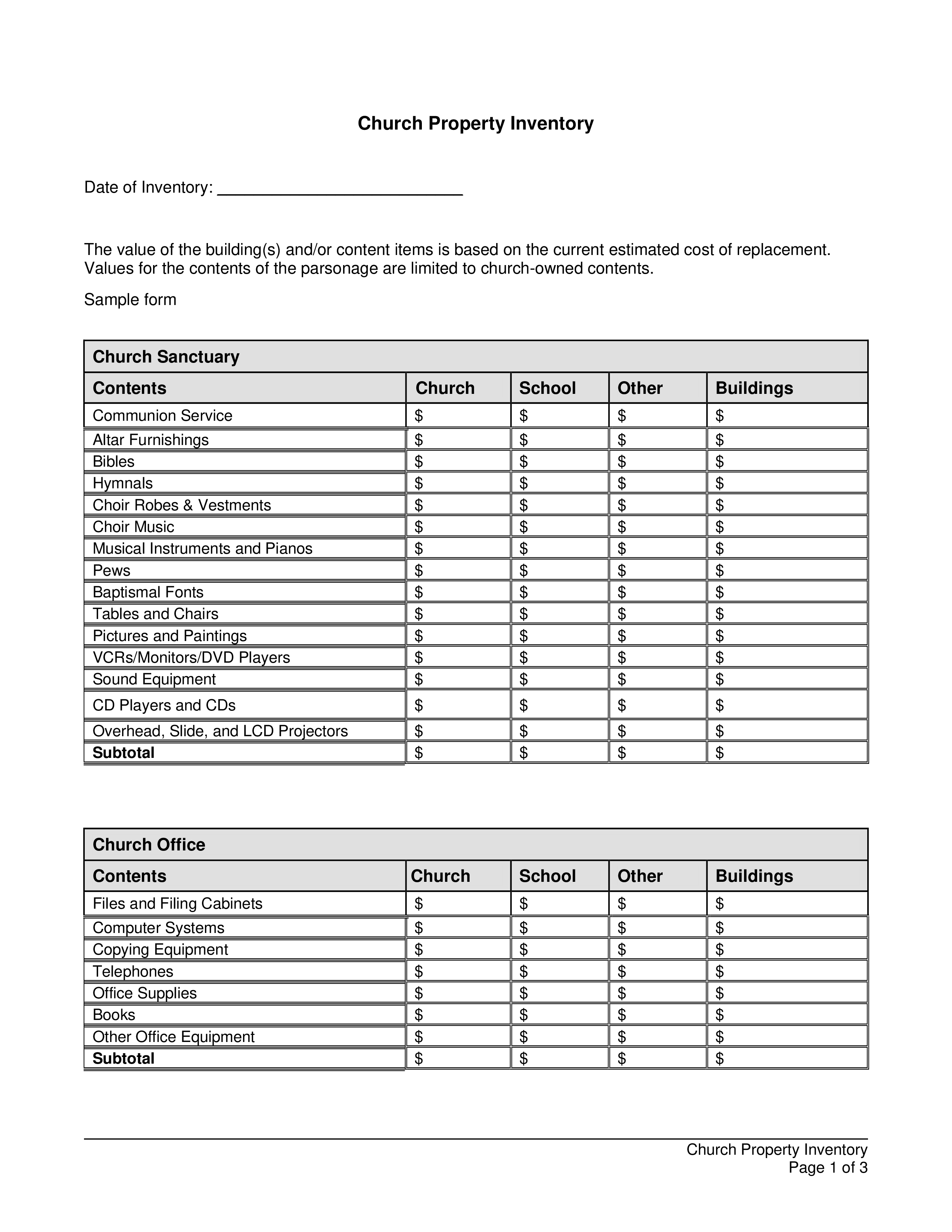 Church Property Inventory main image