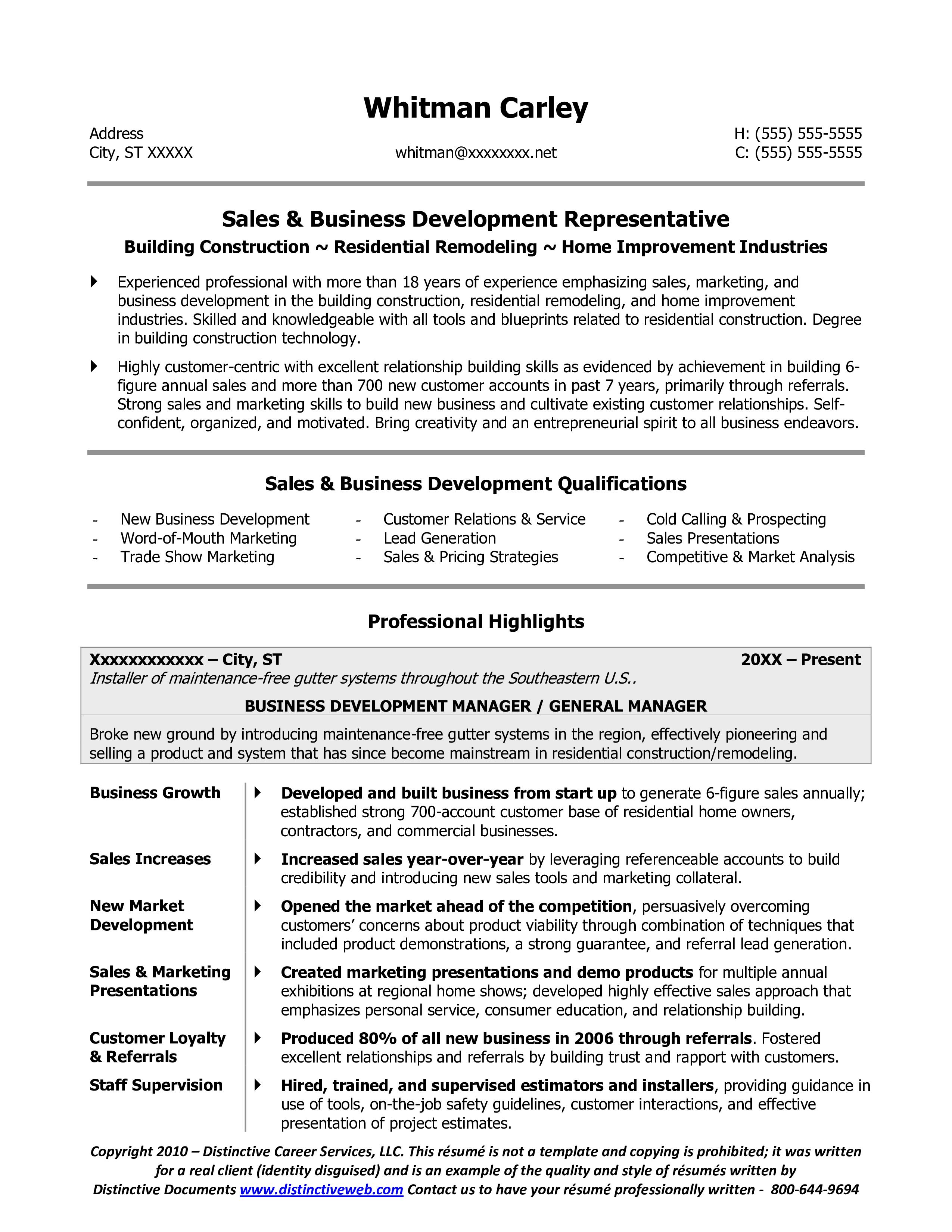 Former Business Owner Resume Sample main image