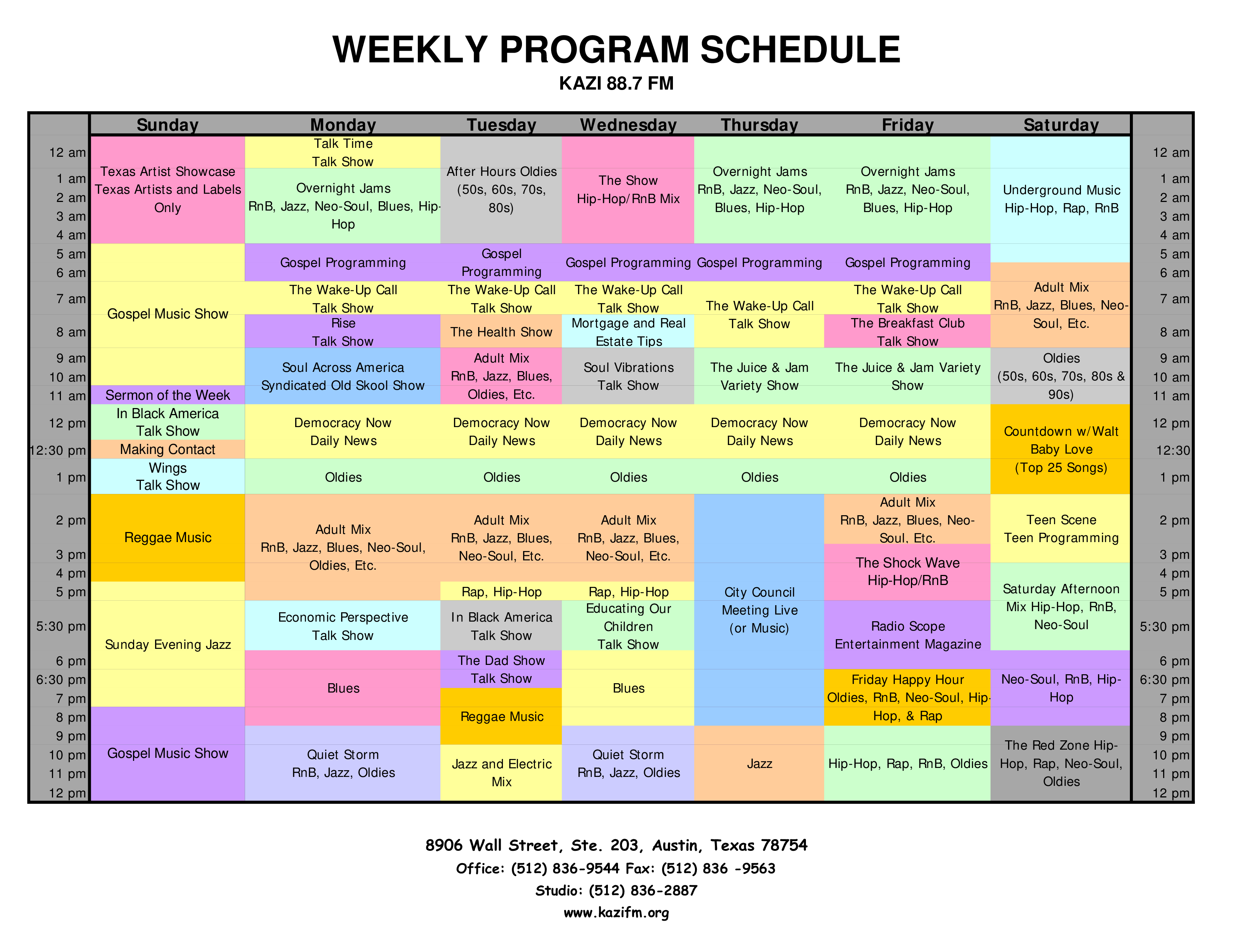 weekly program template