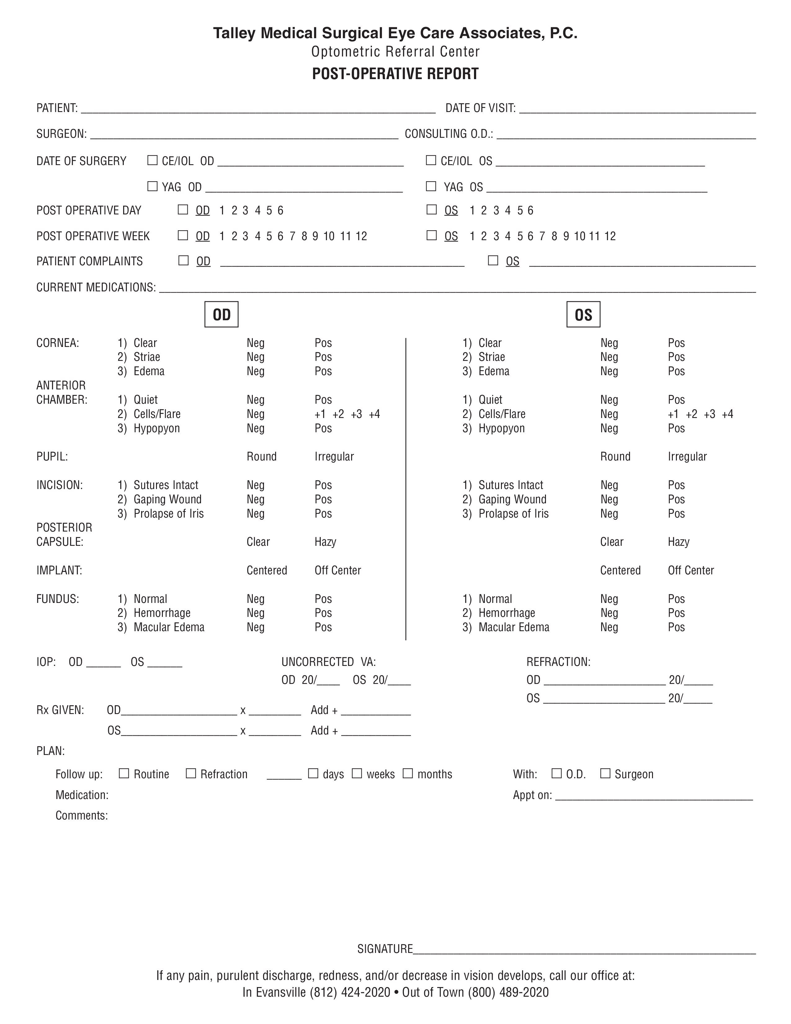 operative medical report template