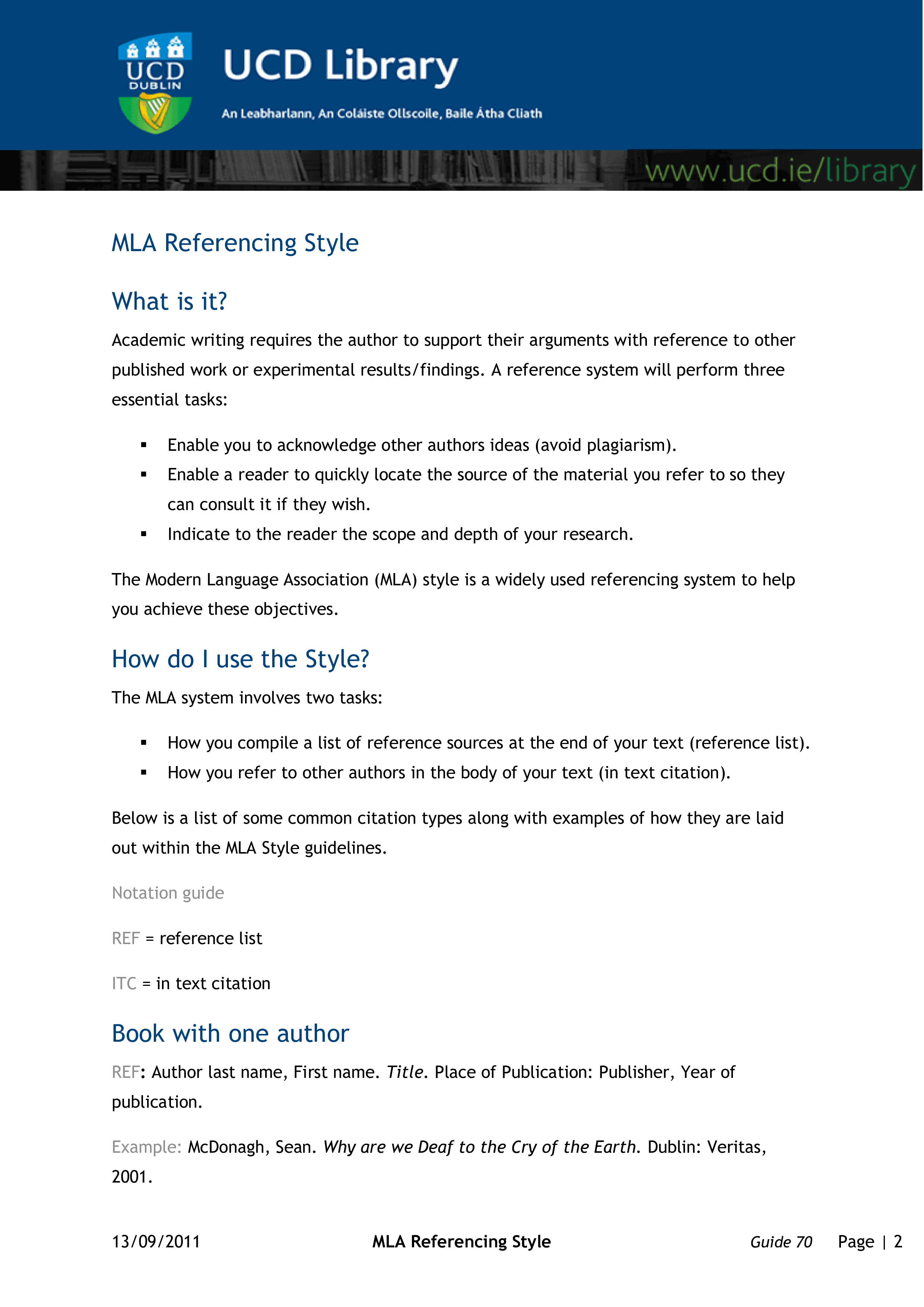 mla reference style format modèles