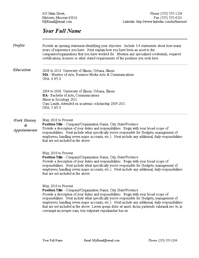 cv.doc template