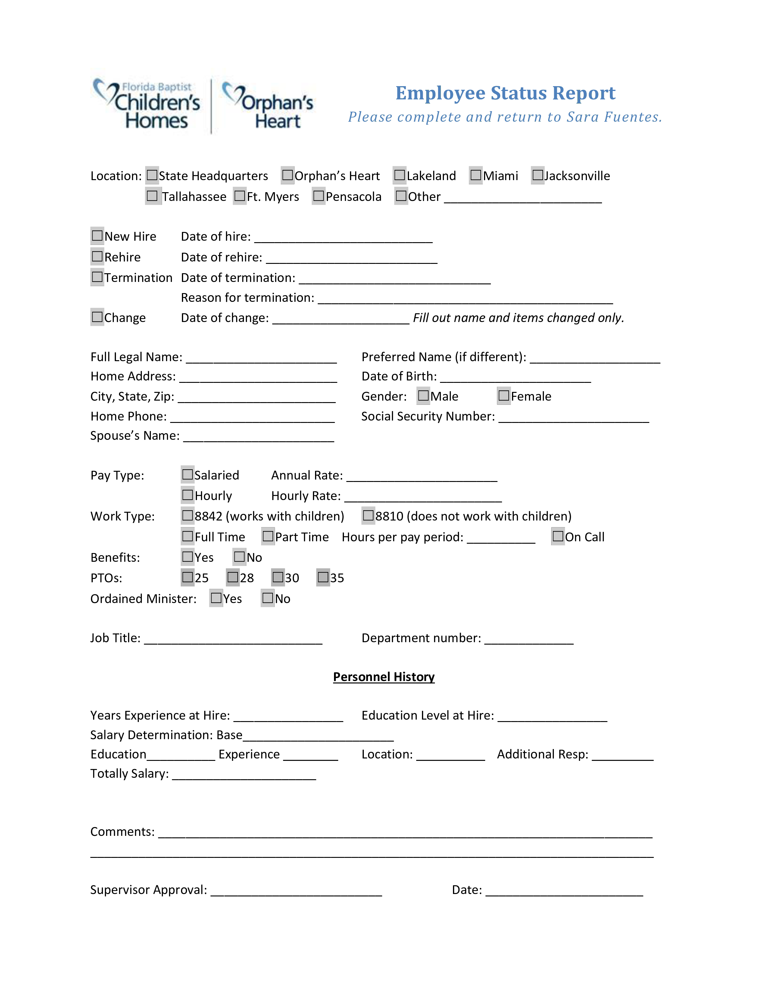 employee status template