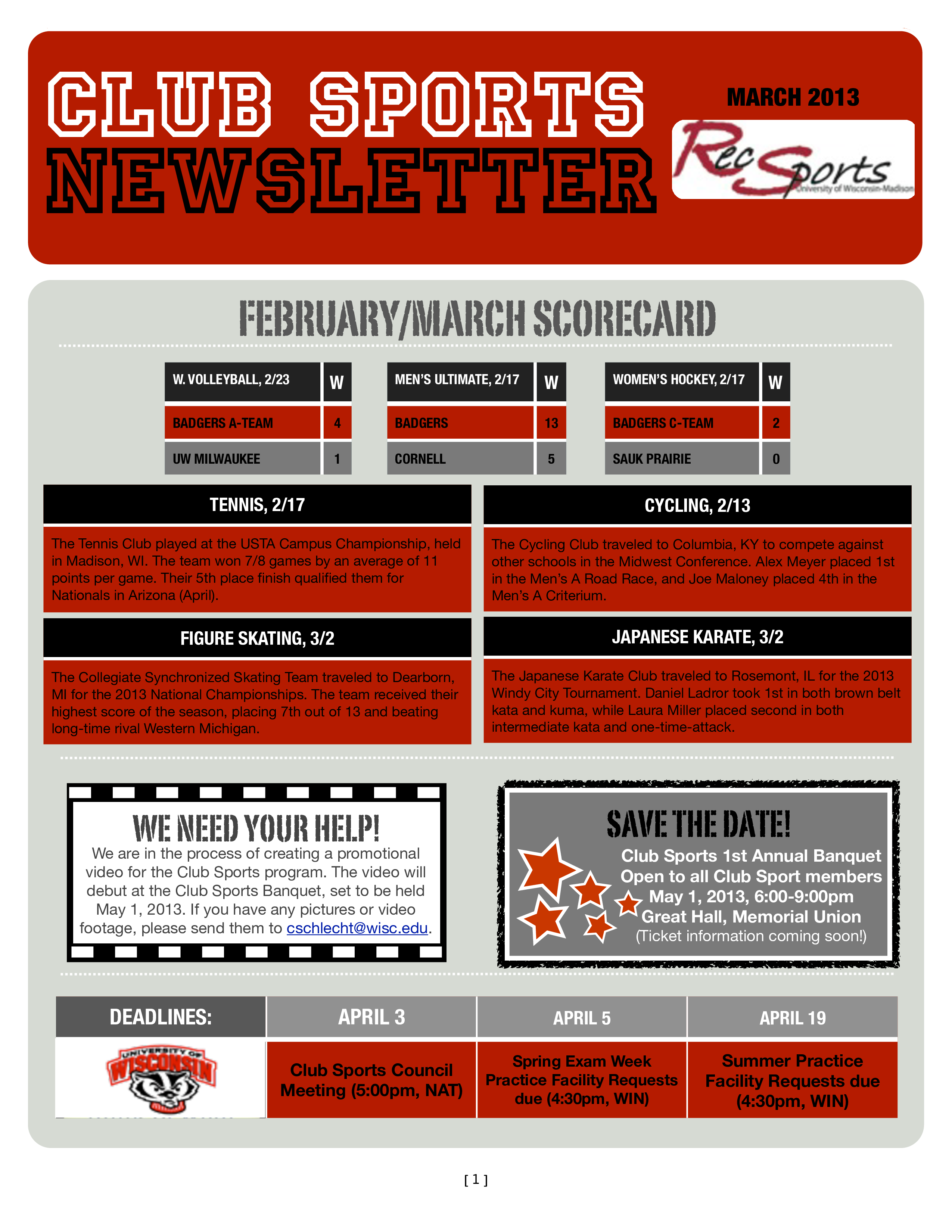 sports newsletter ideas modèles