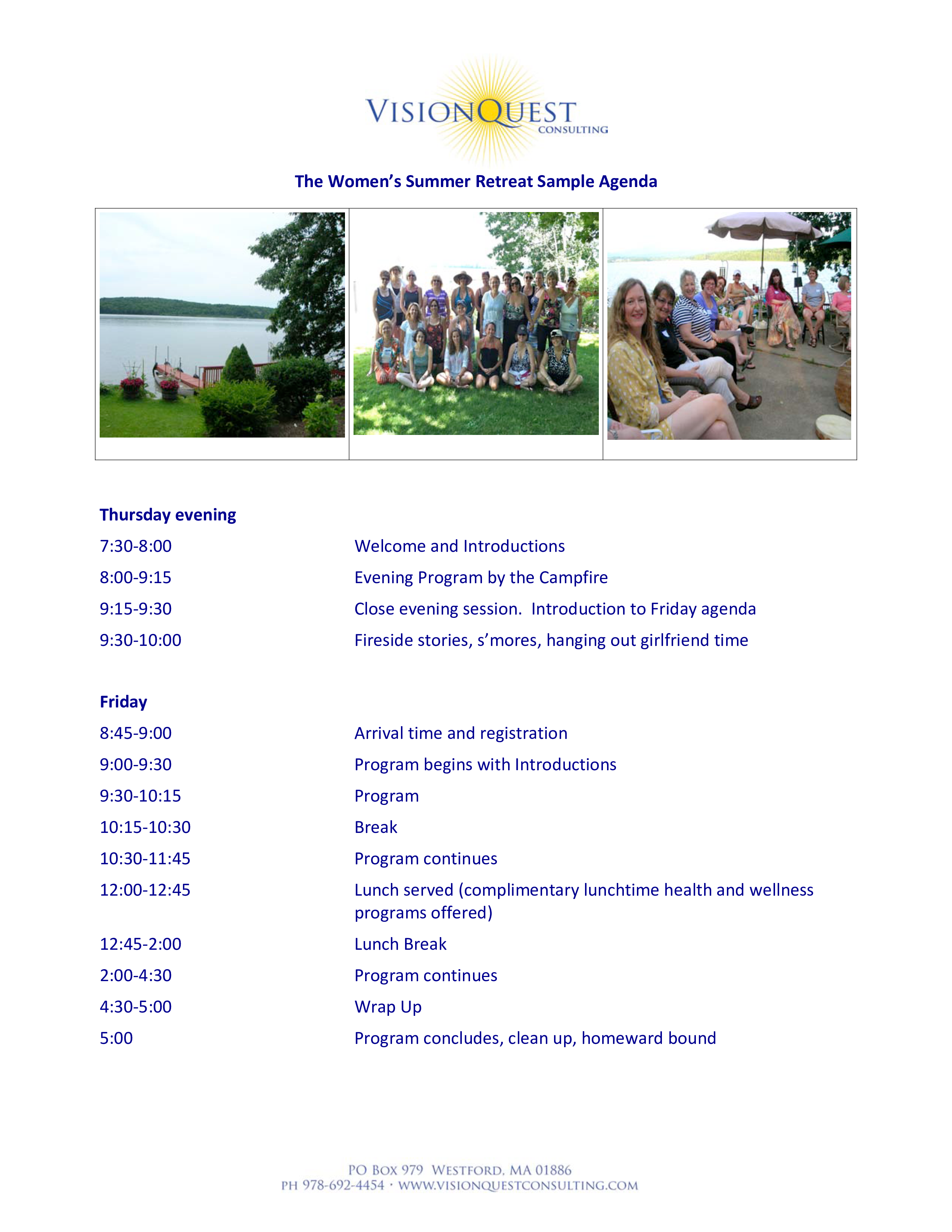 Summer Retreat Agenda main image