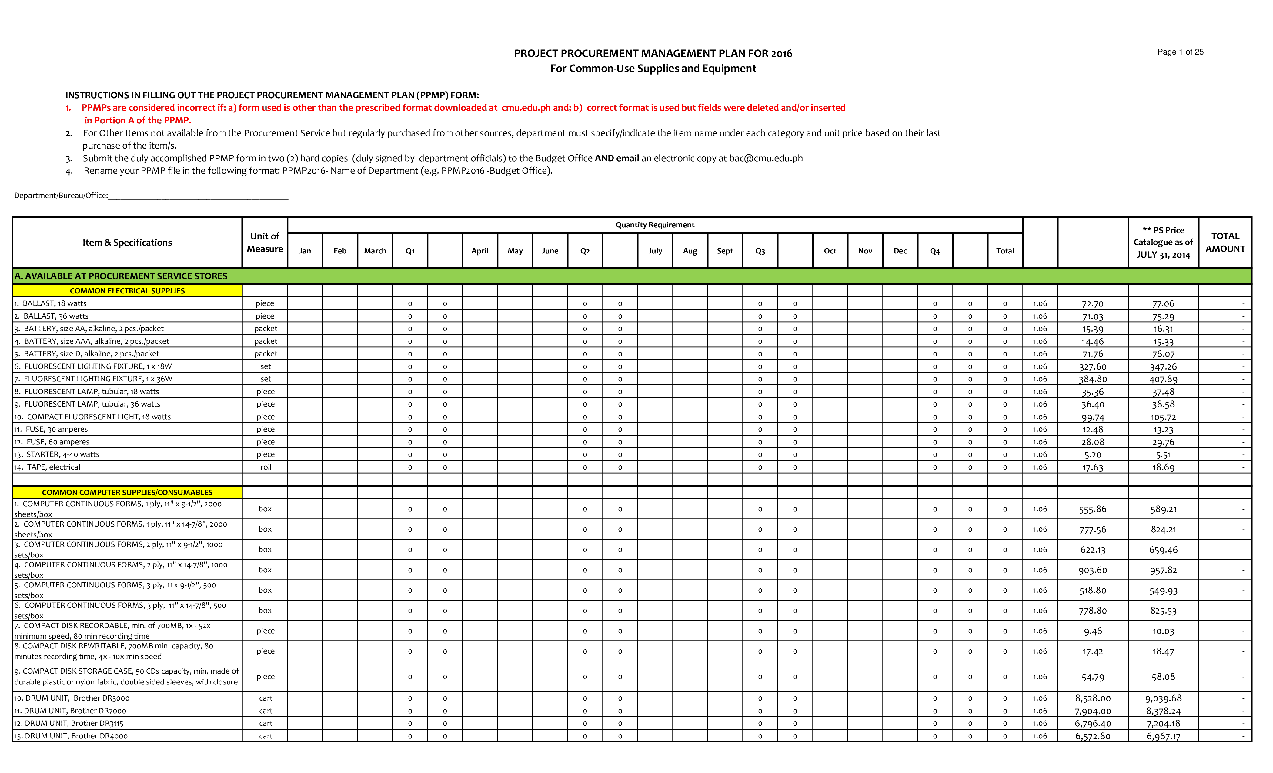 project procurement management plan template