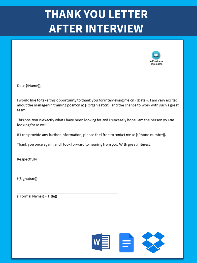 Formal Thank You Letter main image