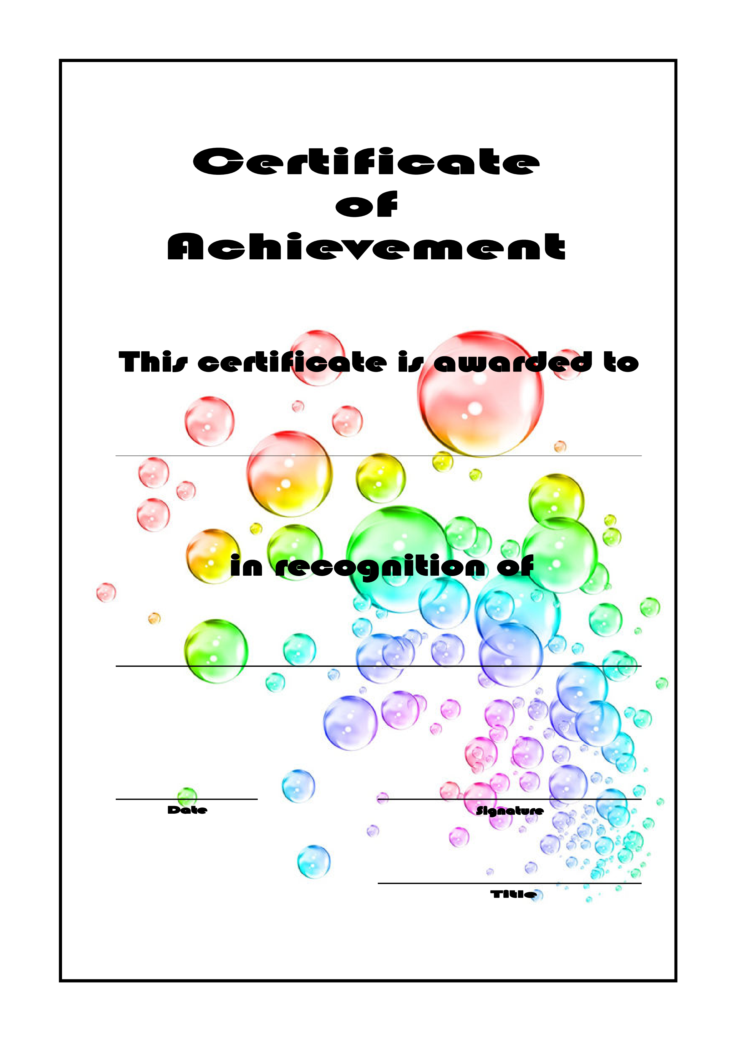Certificate Of Achievement example main image