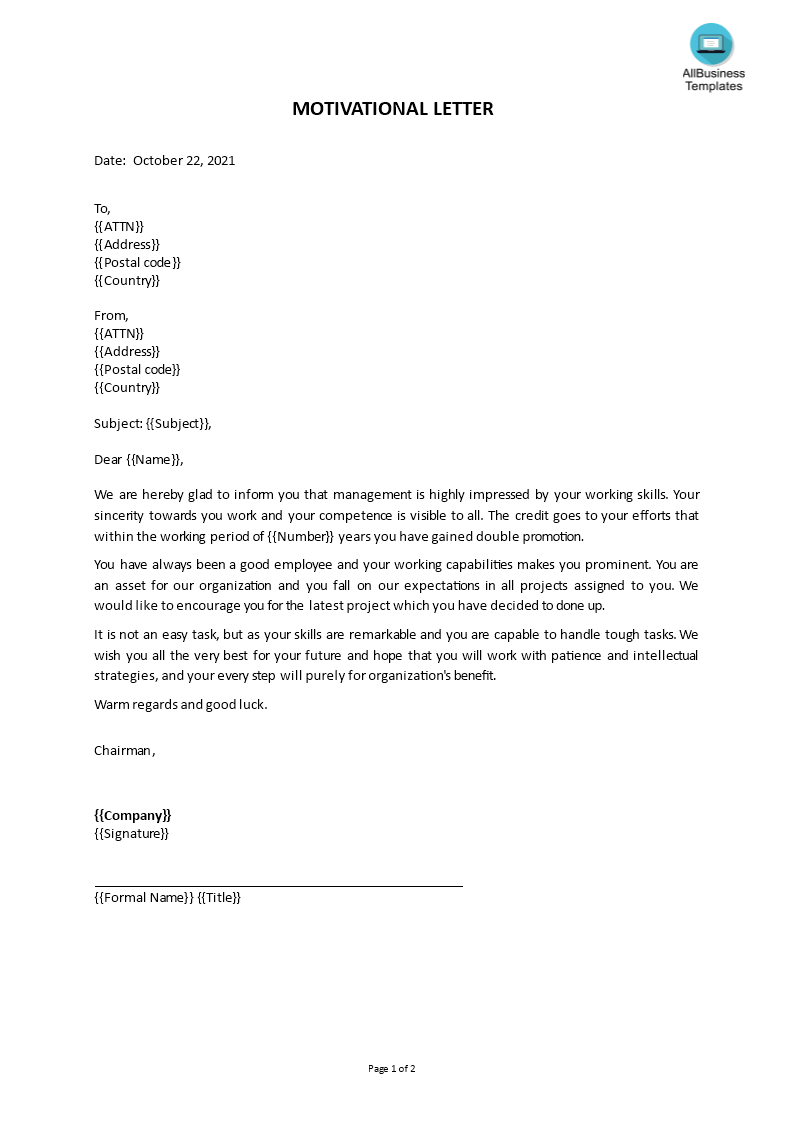 motivational letter voorbeeld afbeelding 