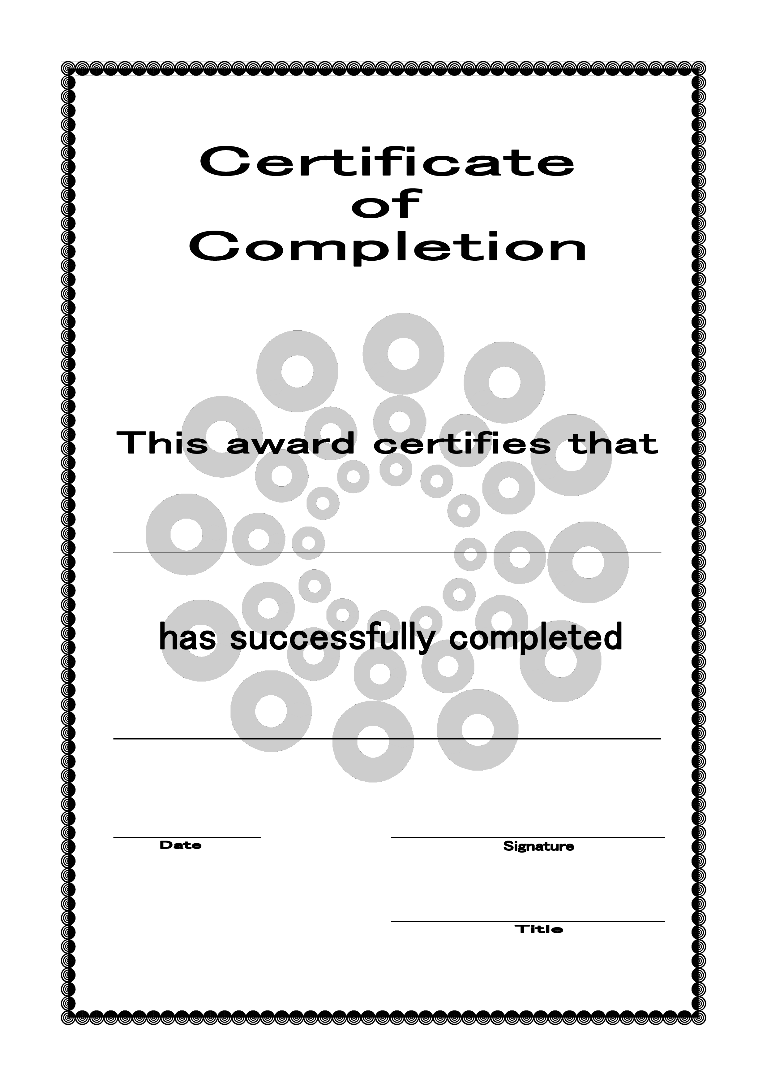 certificate of completion sample Hauptschablonenbild