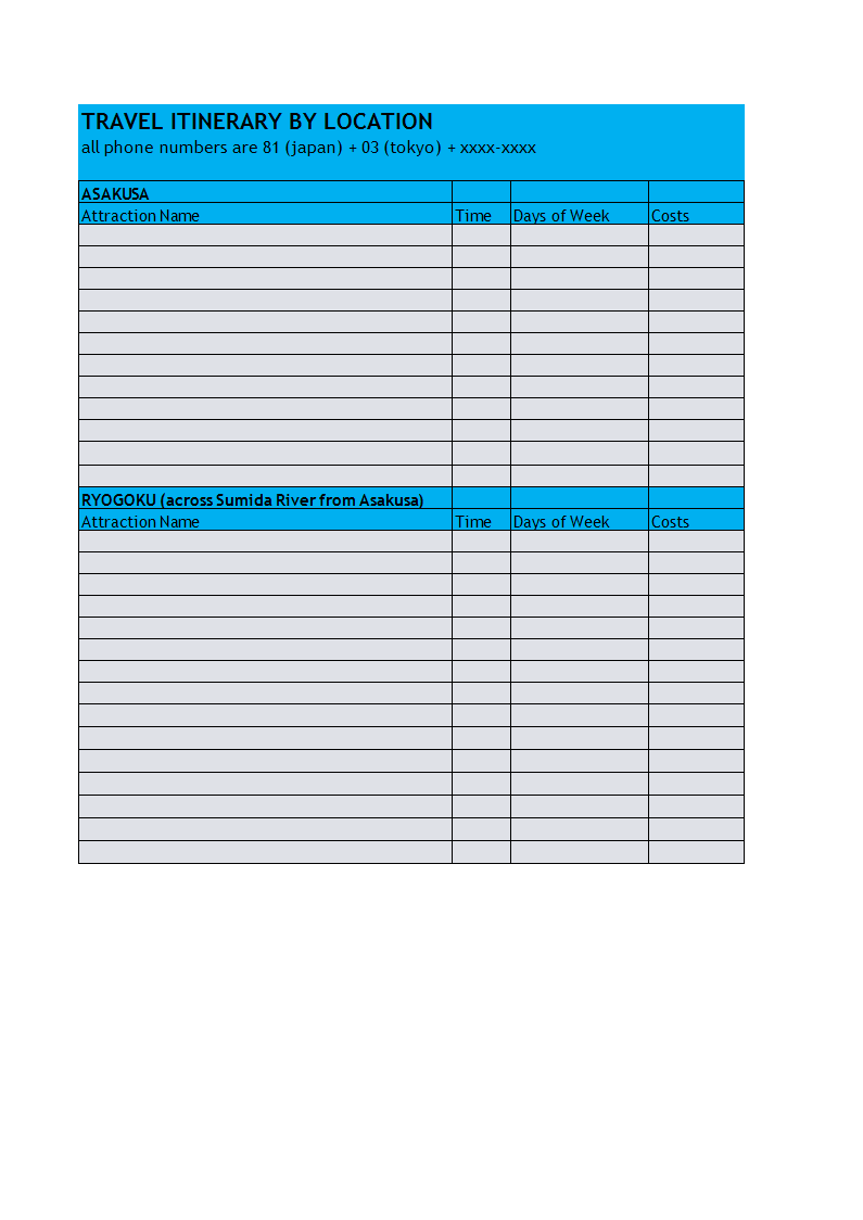 Itinerary scheduler main image