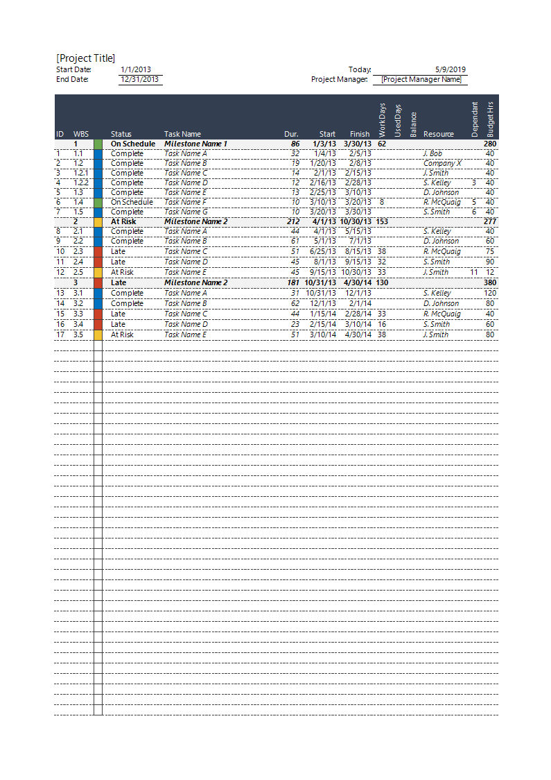 Gantt Chart Template worksheet main image