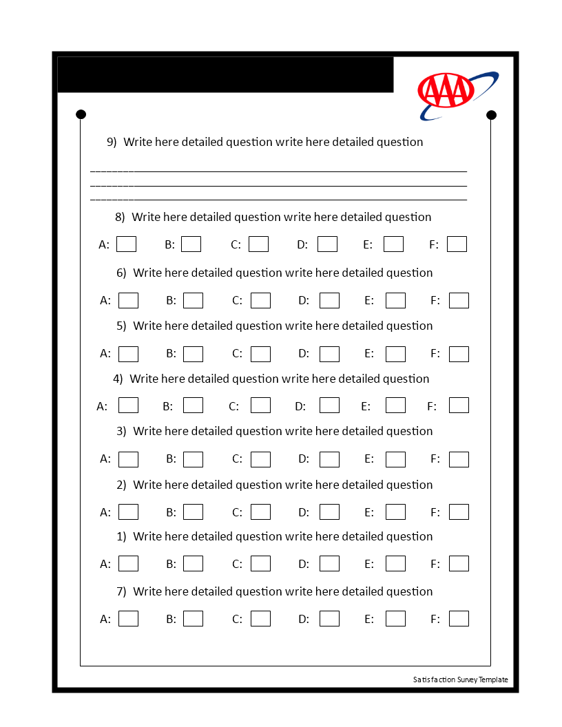 Satisfaction Survey Template 模板