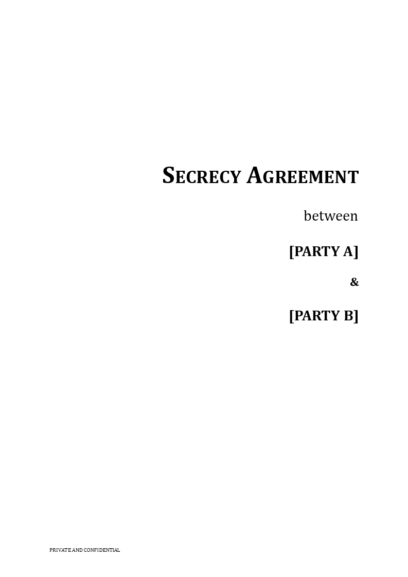 Secrecy Agreement Template 模板