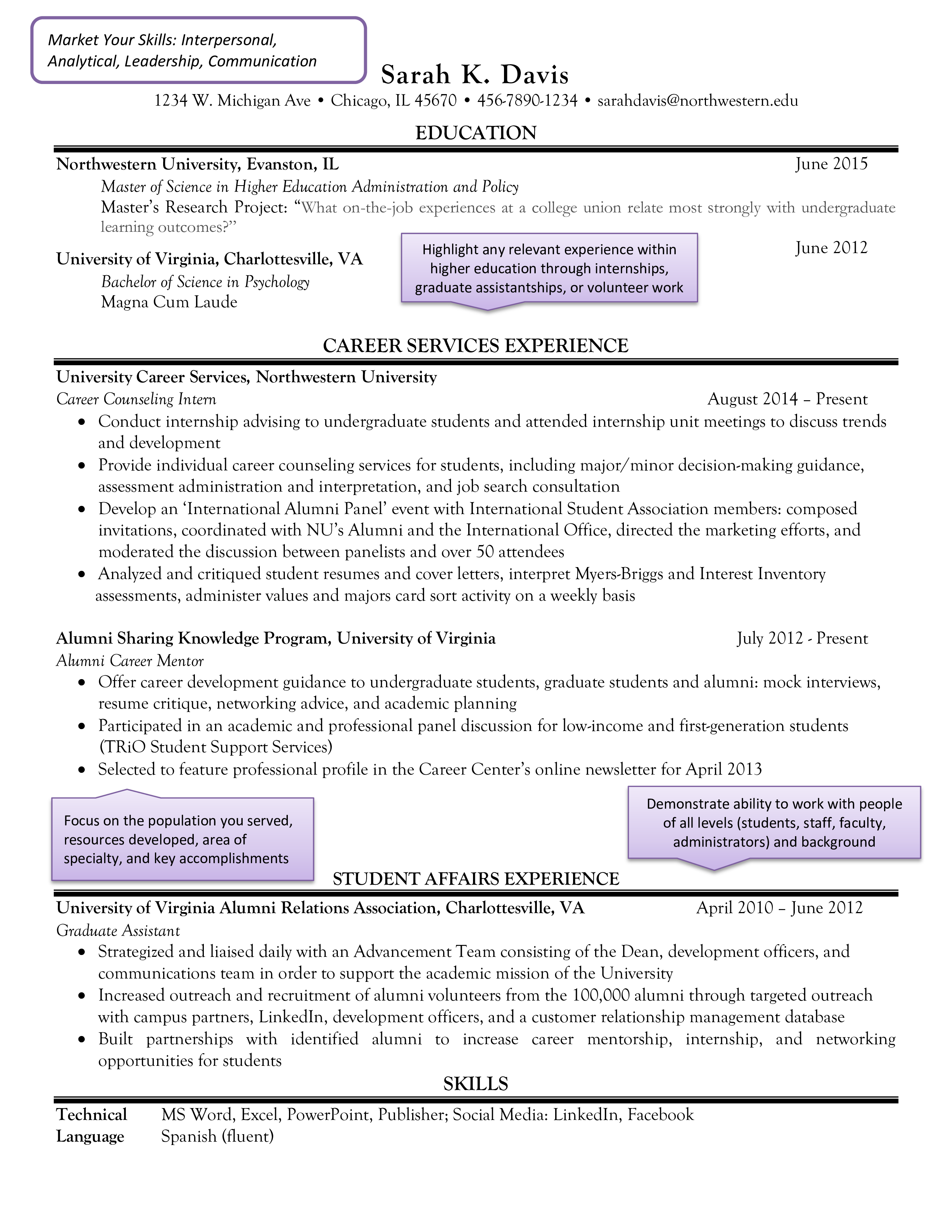 education summary for cv