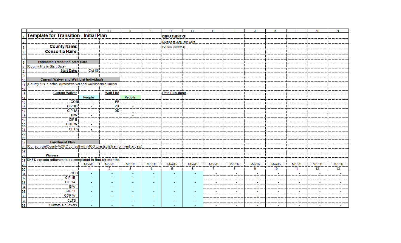 Company Department Transition Plan Excel main image