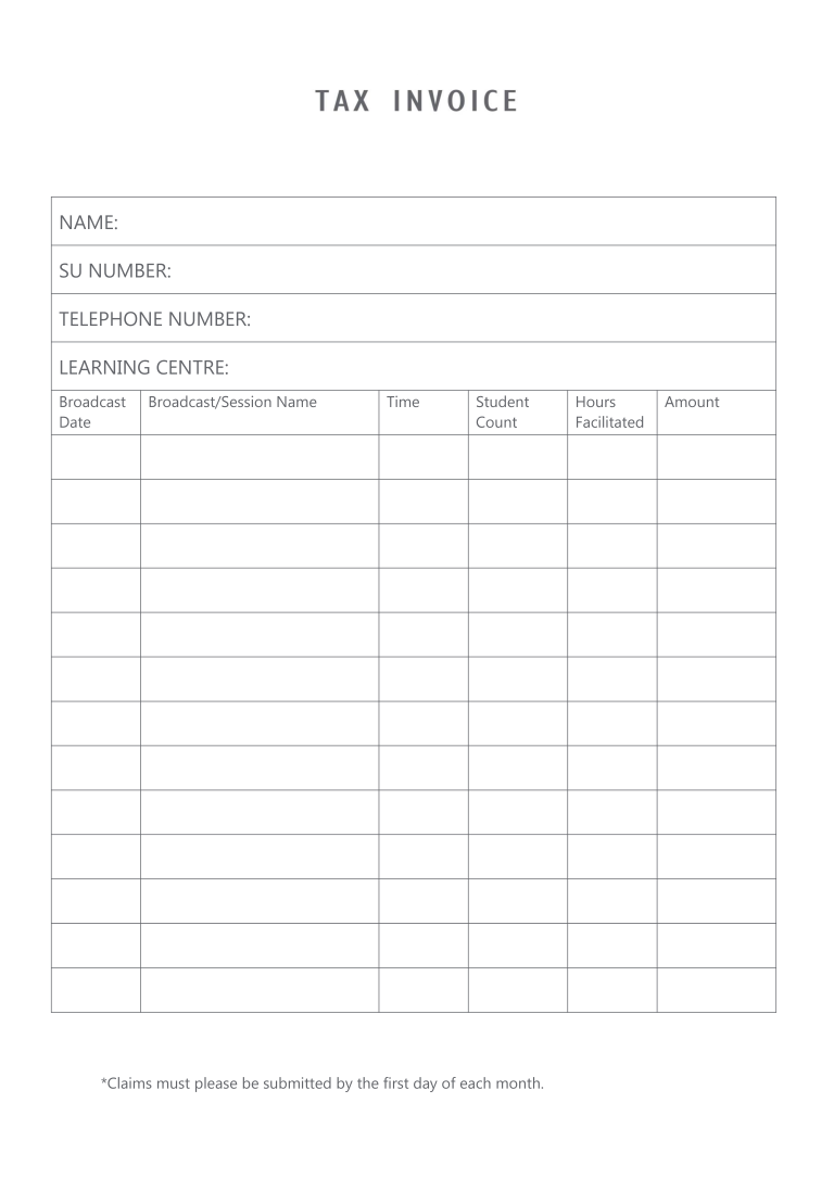 Sample Tax Invoice Templates At