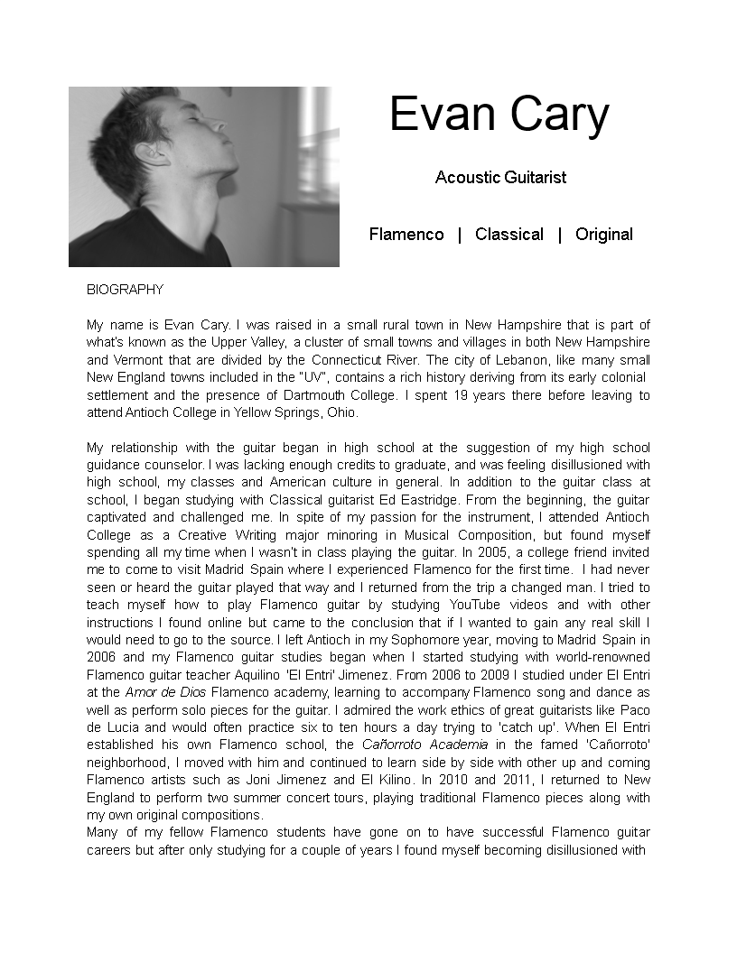 autobiography template google docs