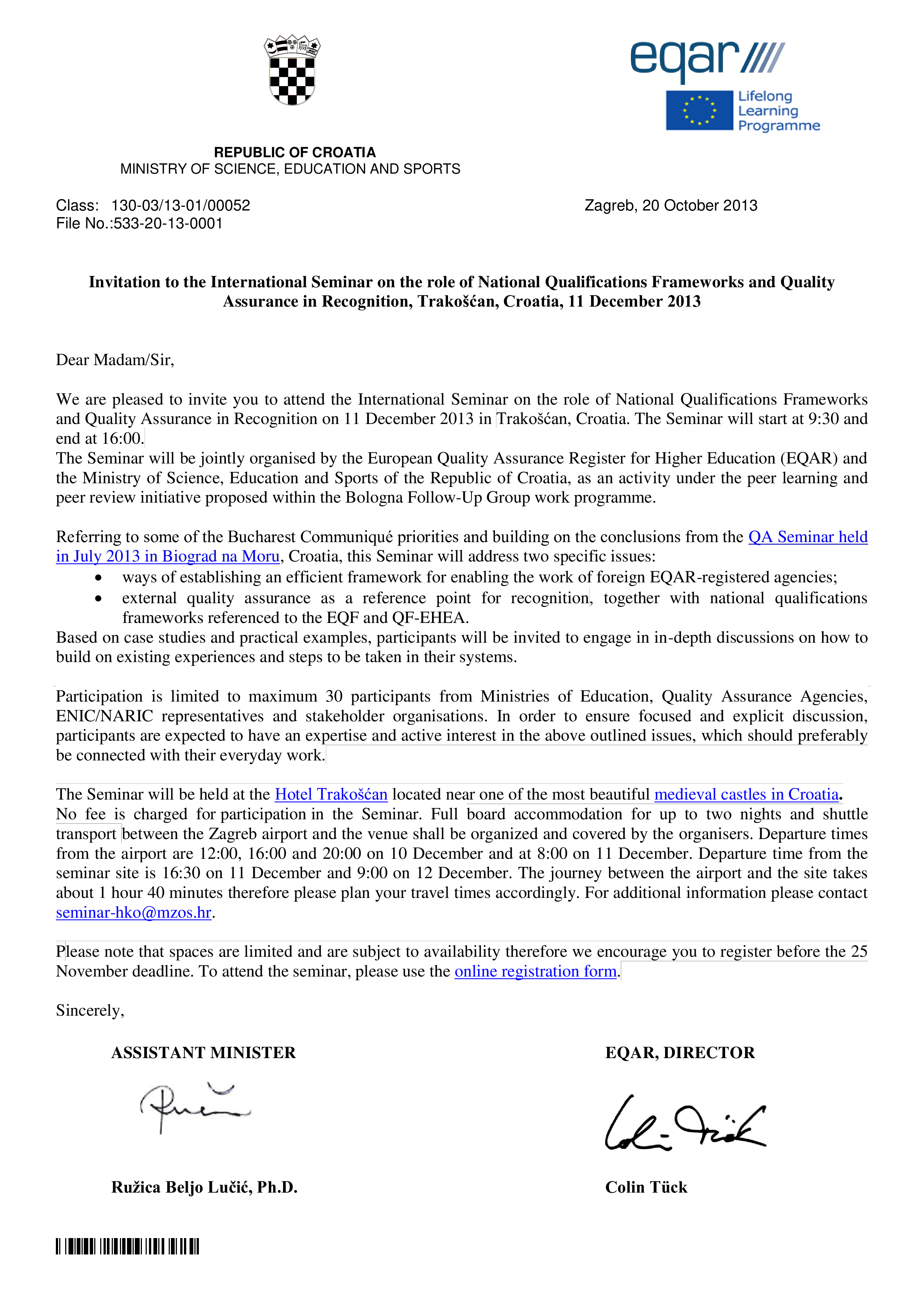 Formal Invitation Letter Sample For Seminar 模板