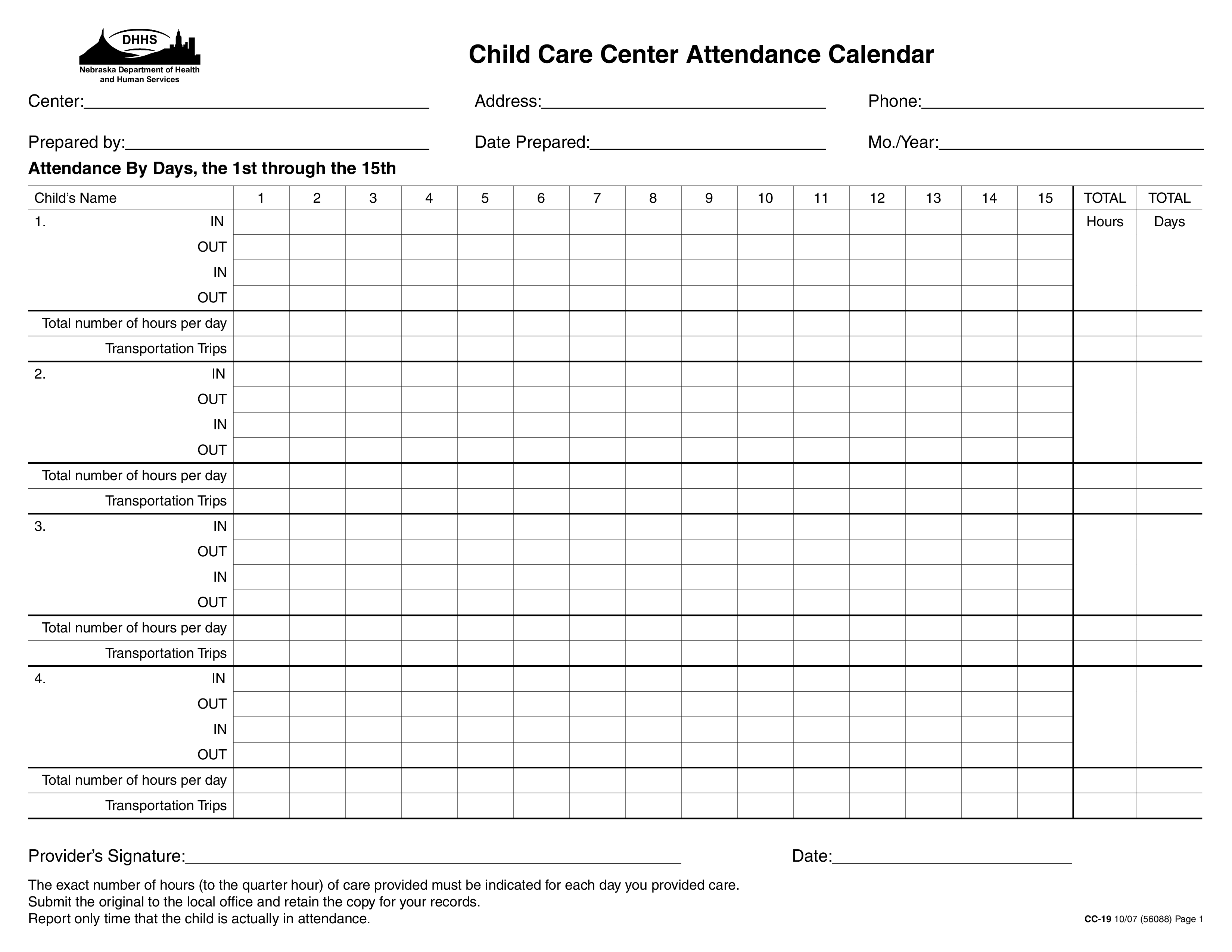 daycare calendar plantilla imagen principal