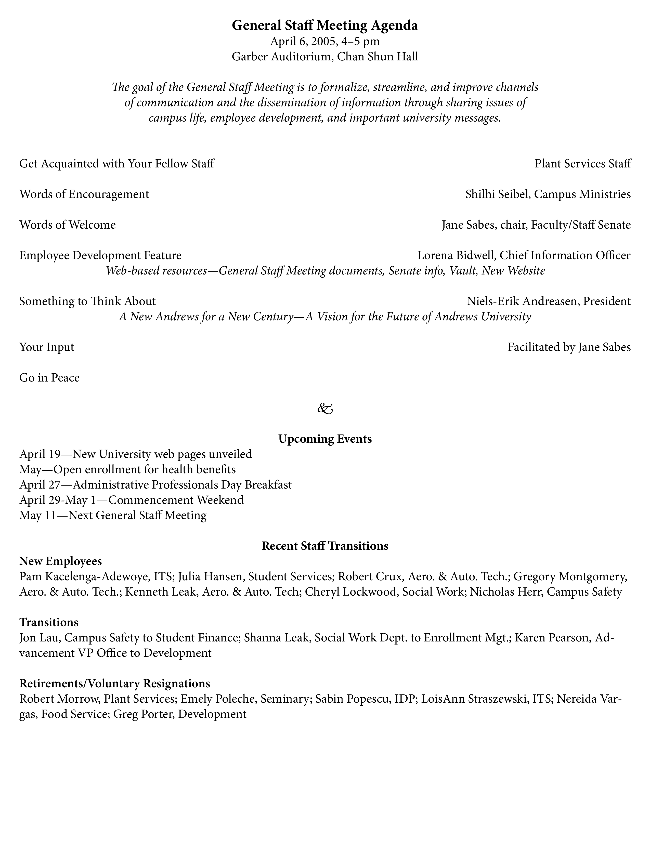 Staff Meeting Agenda main image