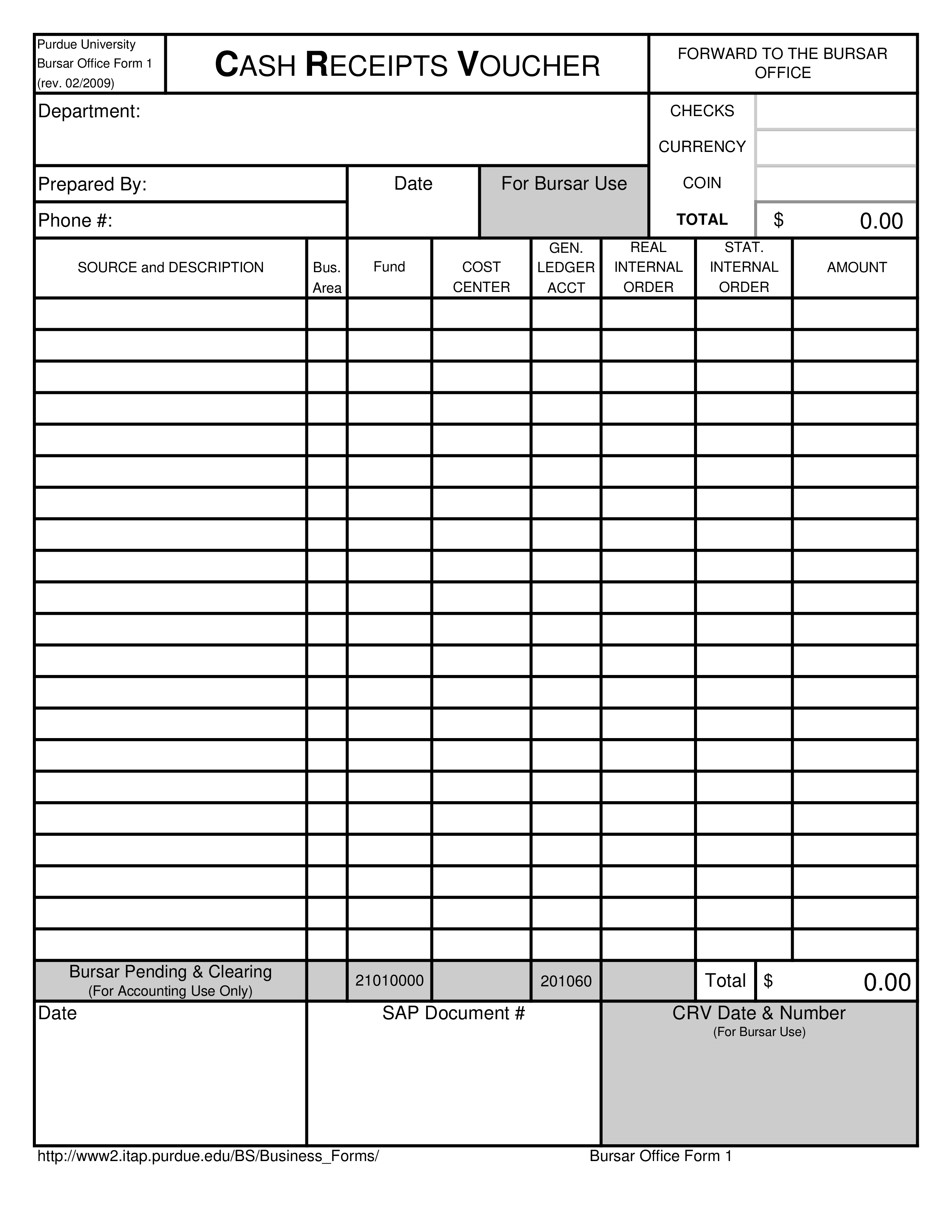 cash receipt voucher Hauptschablonenbild