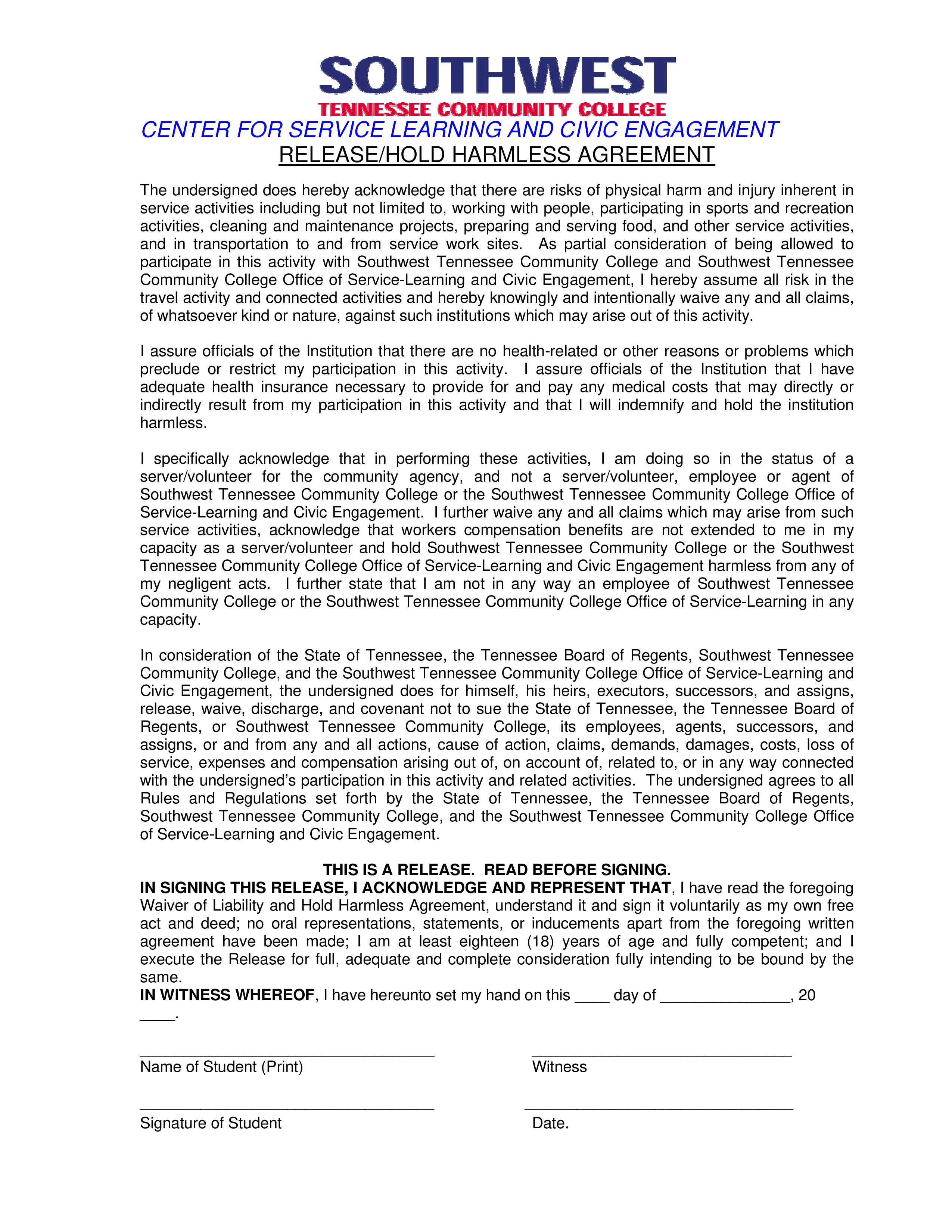 hold harmless agreement template voorbeeld afbeelding 