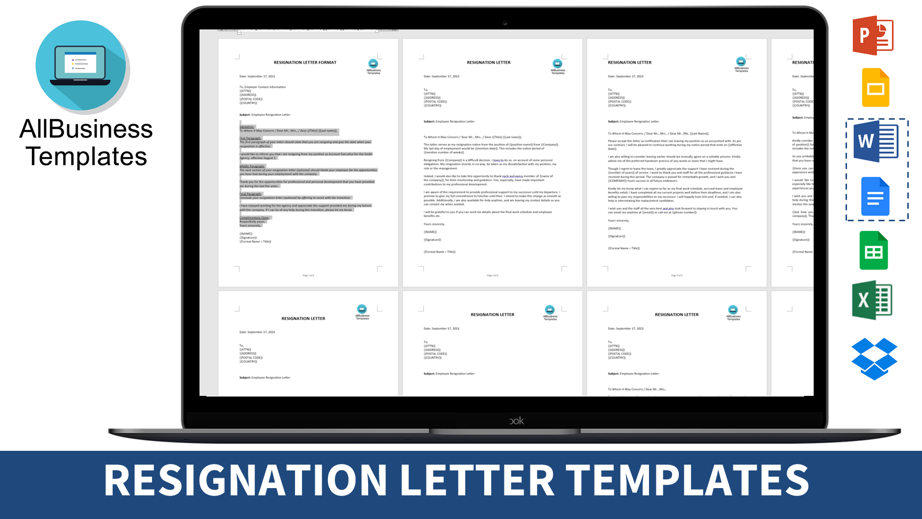 Resignation Email Sample 模板