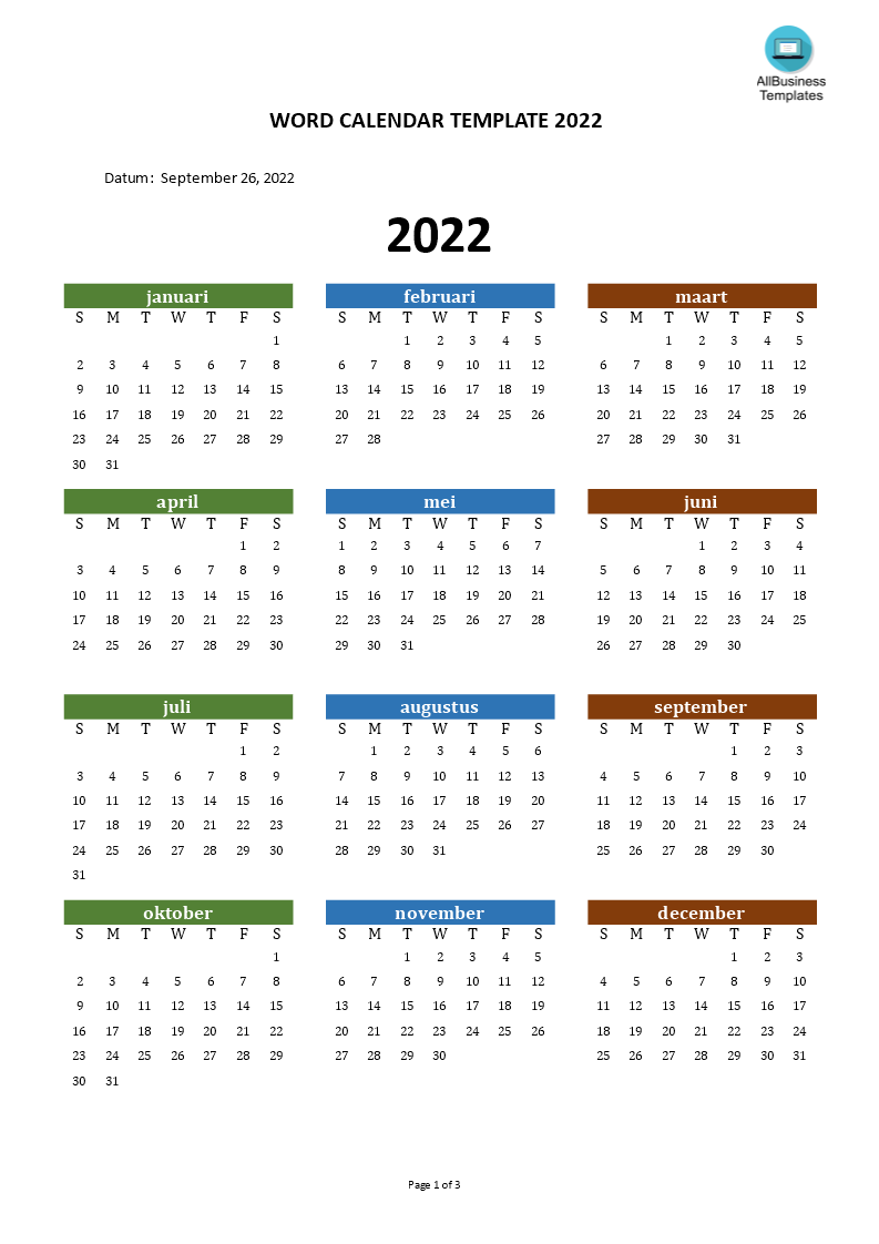 word kalender 2022 voorbeeld afbeelding 