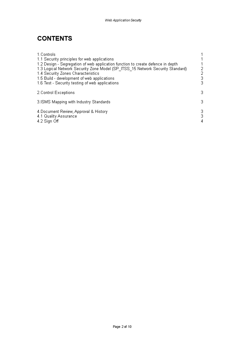 Web Application Security Standard Templates At Allbusinesstemplates