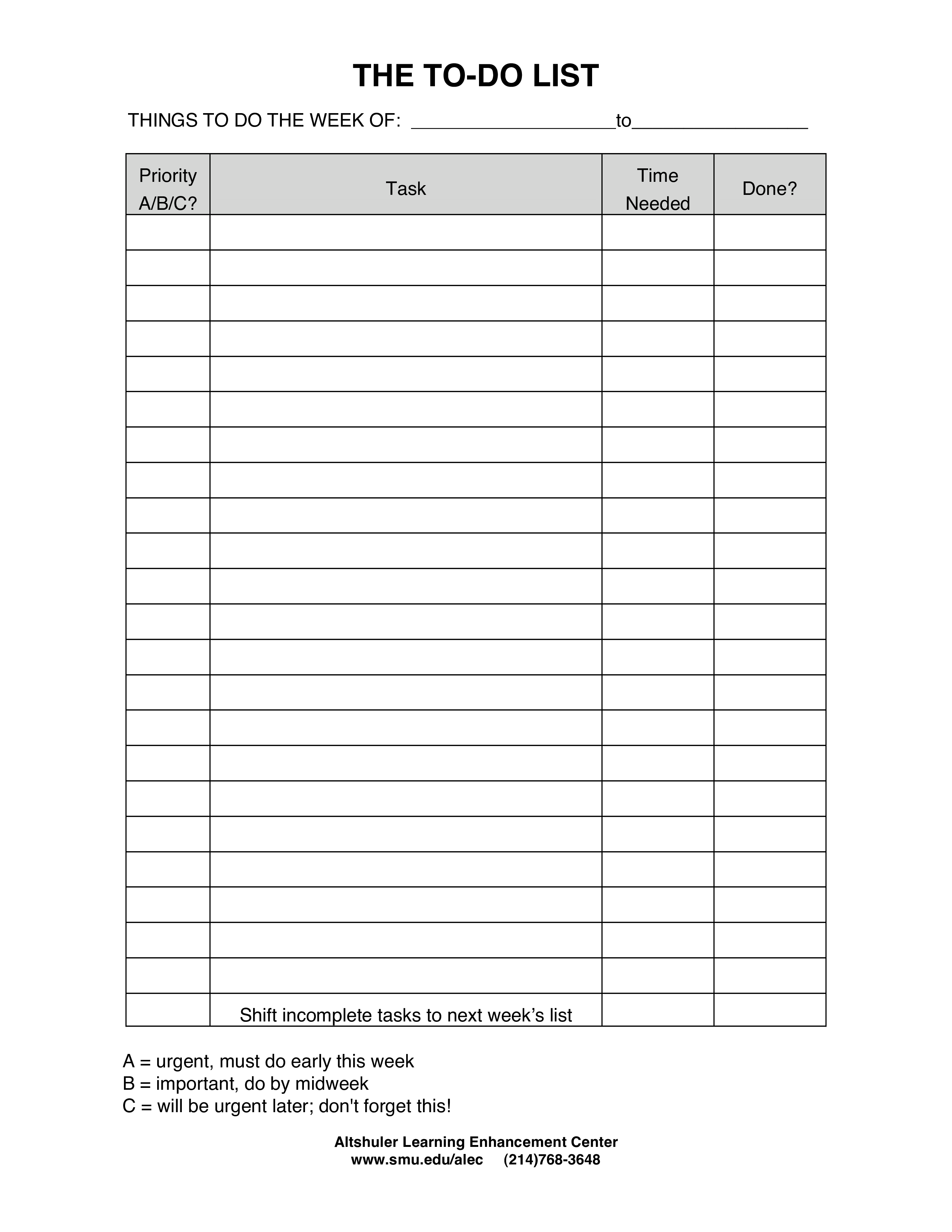 Kostenloses Blank Things To Do List Throughout Blank To Do List Template