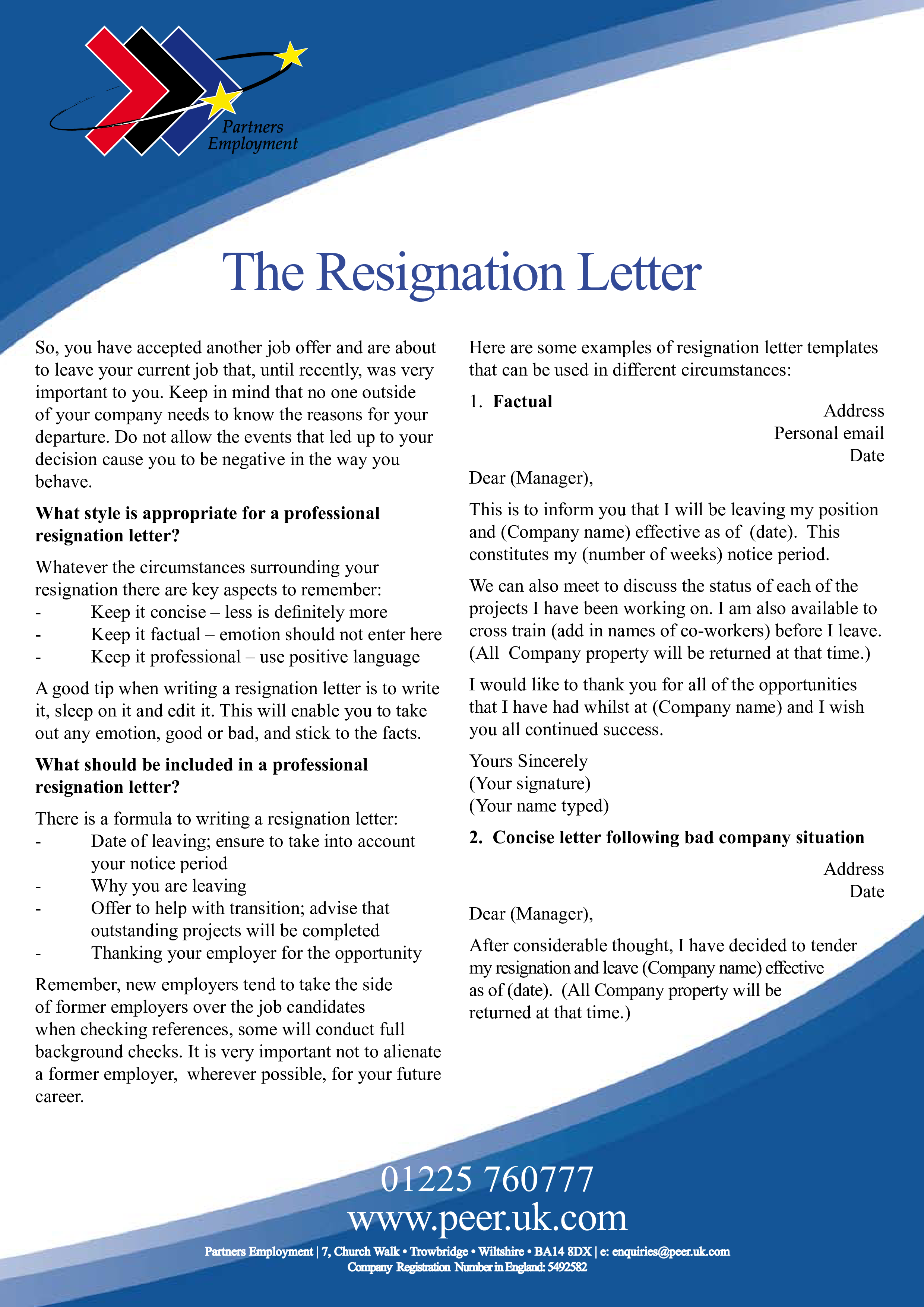 employee thank you letter resignation modèles